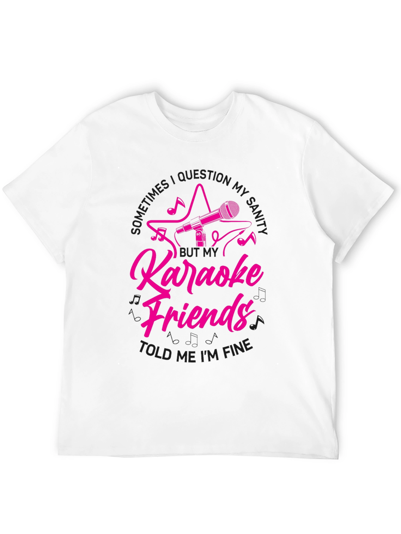 Black Karaoke Friends Funny Graphic Tee Shirt view 12
