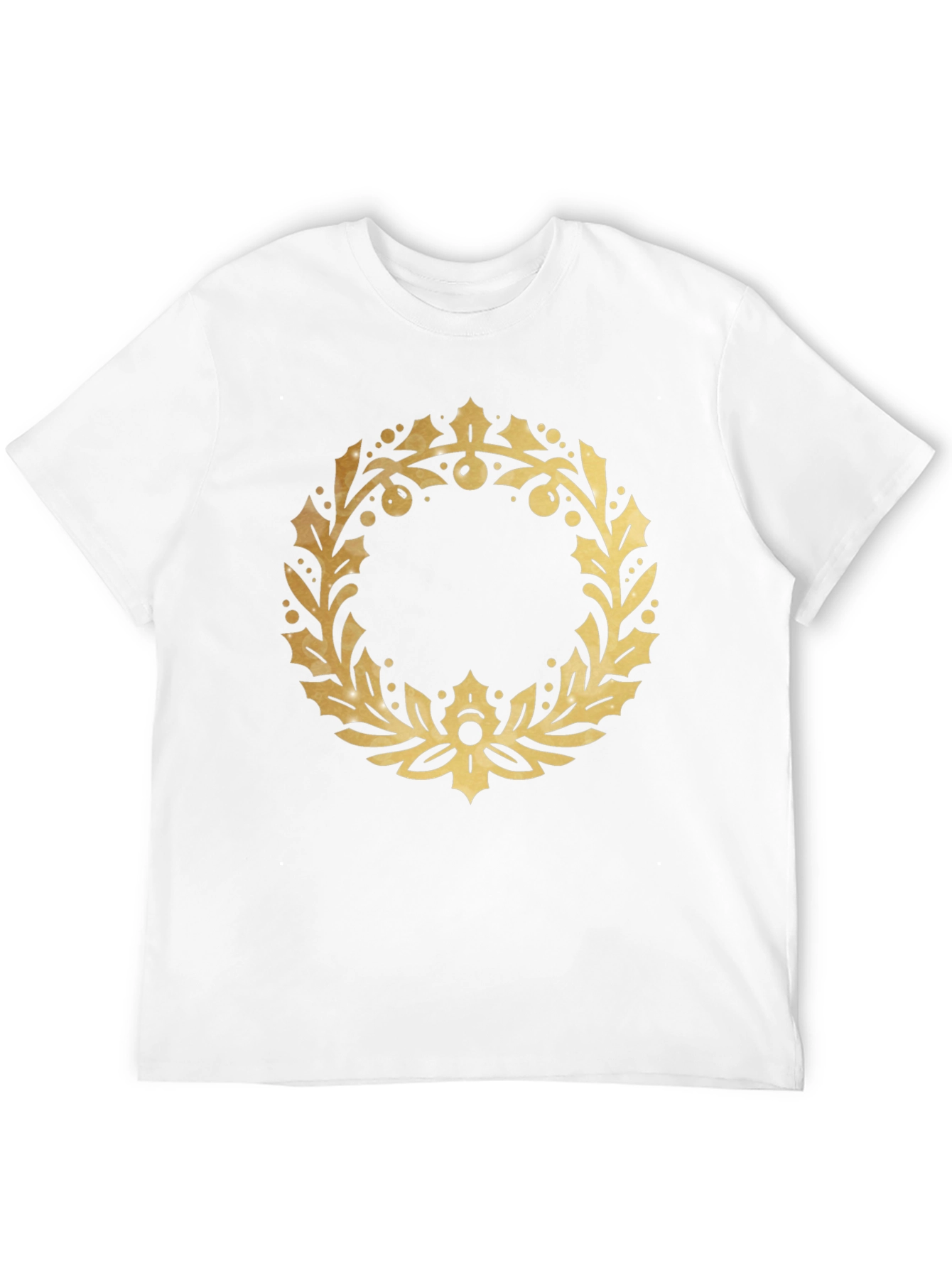 Black Gold Wreath Graphic Black T-Shirt view 12