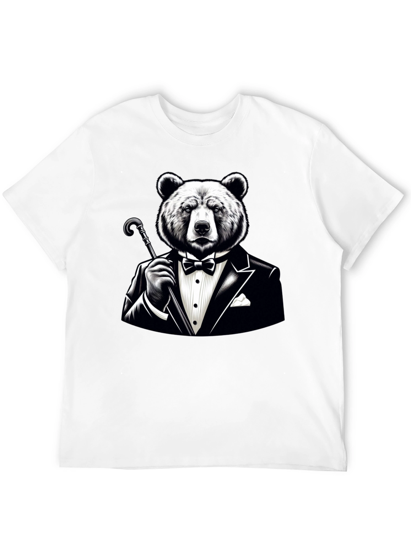 Black Bear in Tuxedo Graphic T-Shirt - Stylish Novelty Tee view 12
