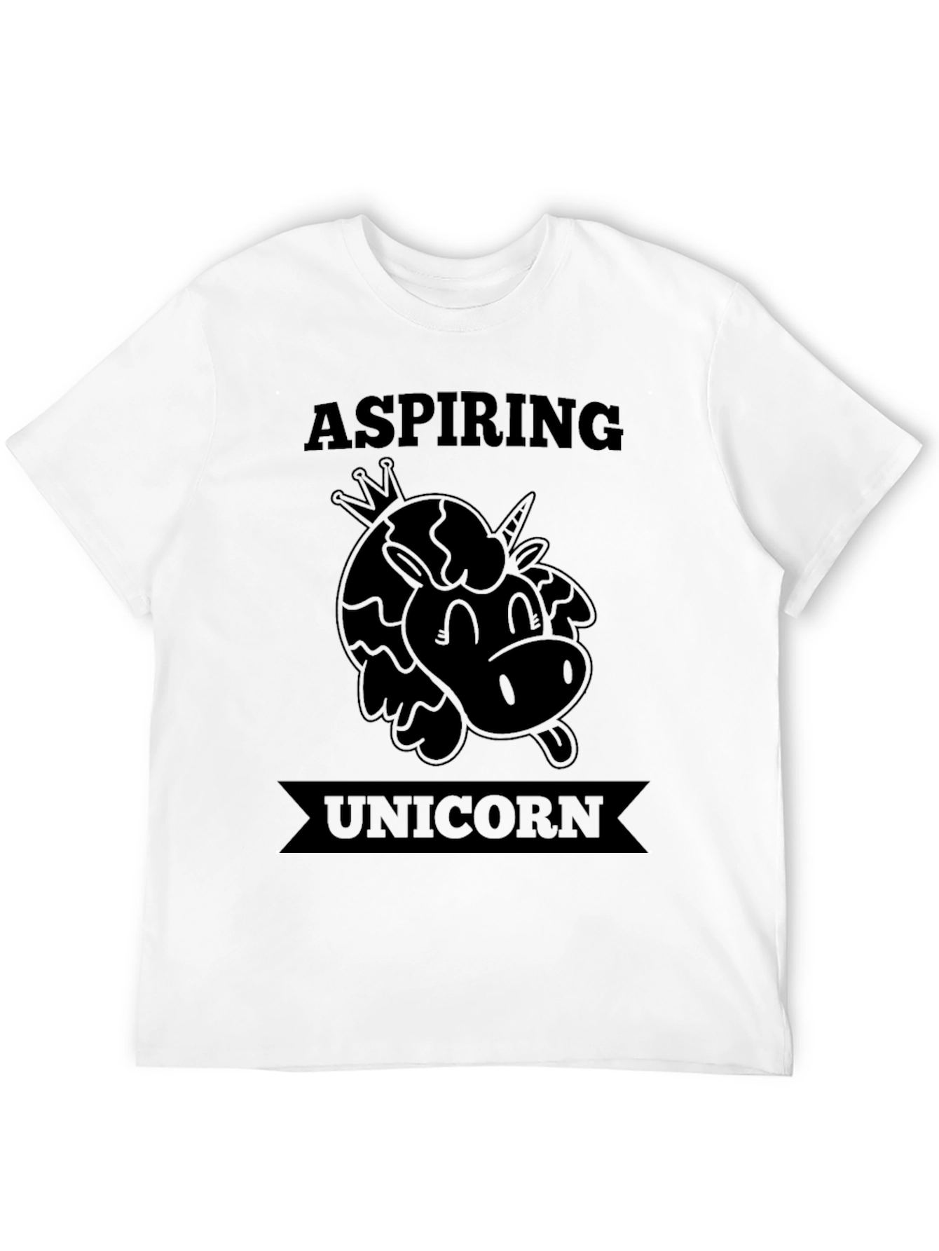 Black Aspiring Unicorn Black T-Shirt - Novelty Tee view 12
