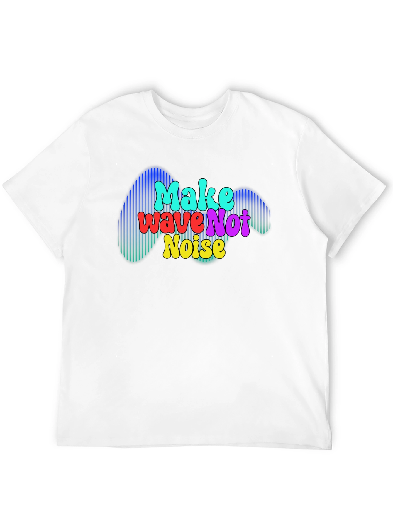 Black Make Wave Not Noise Graphic T-Shirt view 12