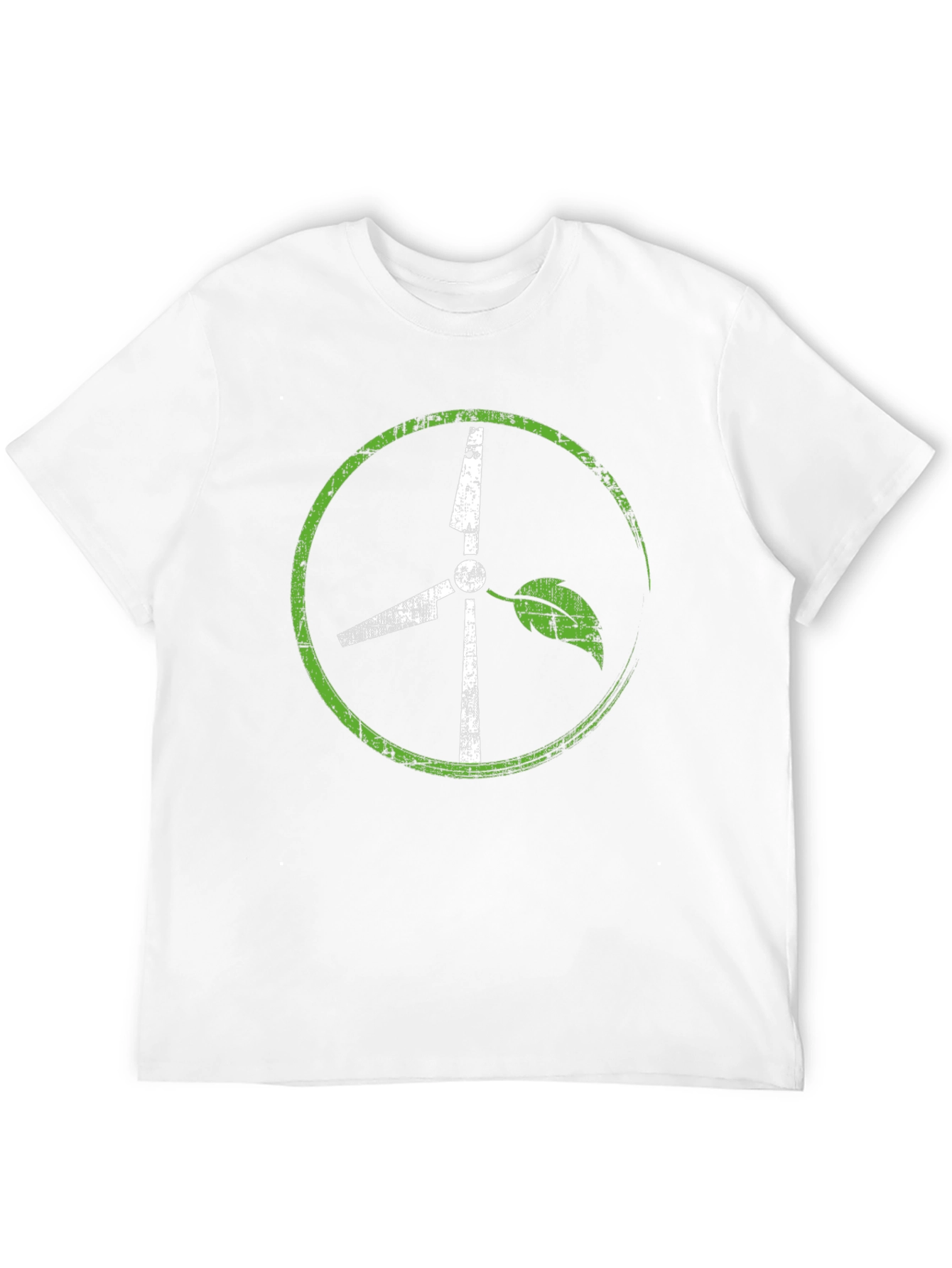 Black Eco-Friendly Wind Turbine Graphic T-Shirt view 12