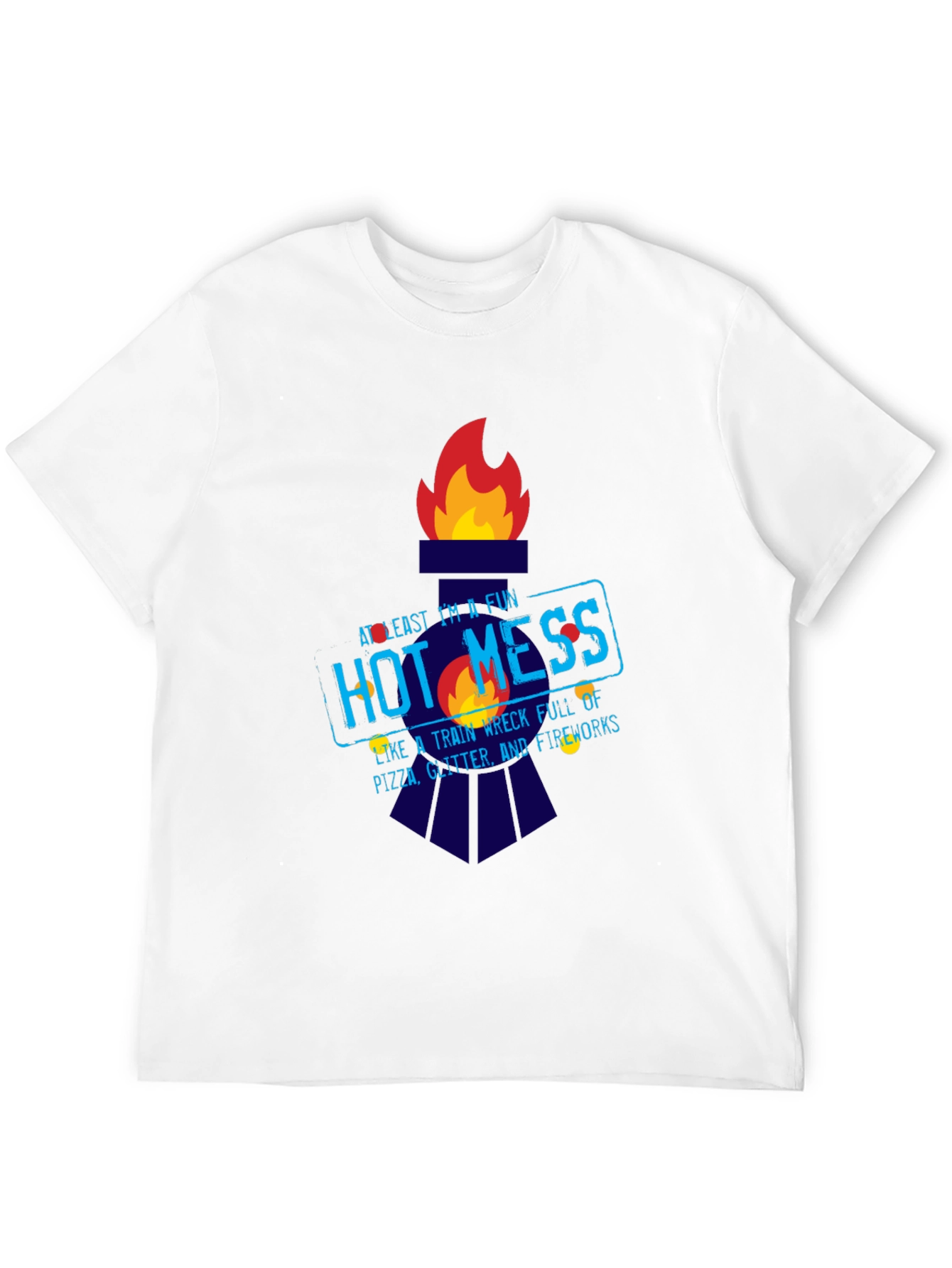 Black Fun Hot Mess Graphic Tee - Pizza Glitter Fireworks view 12