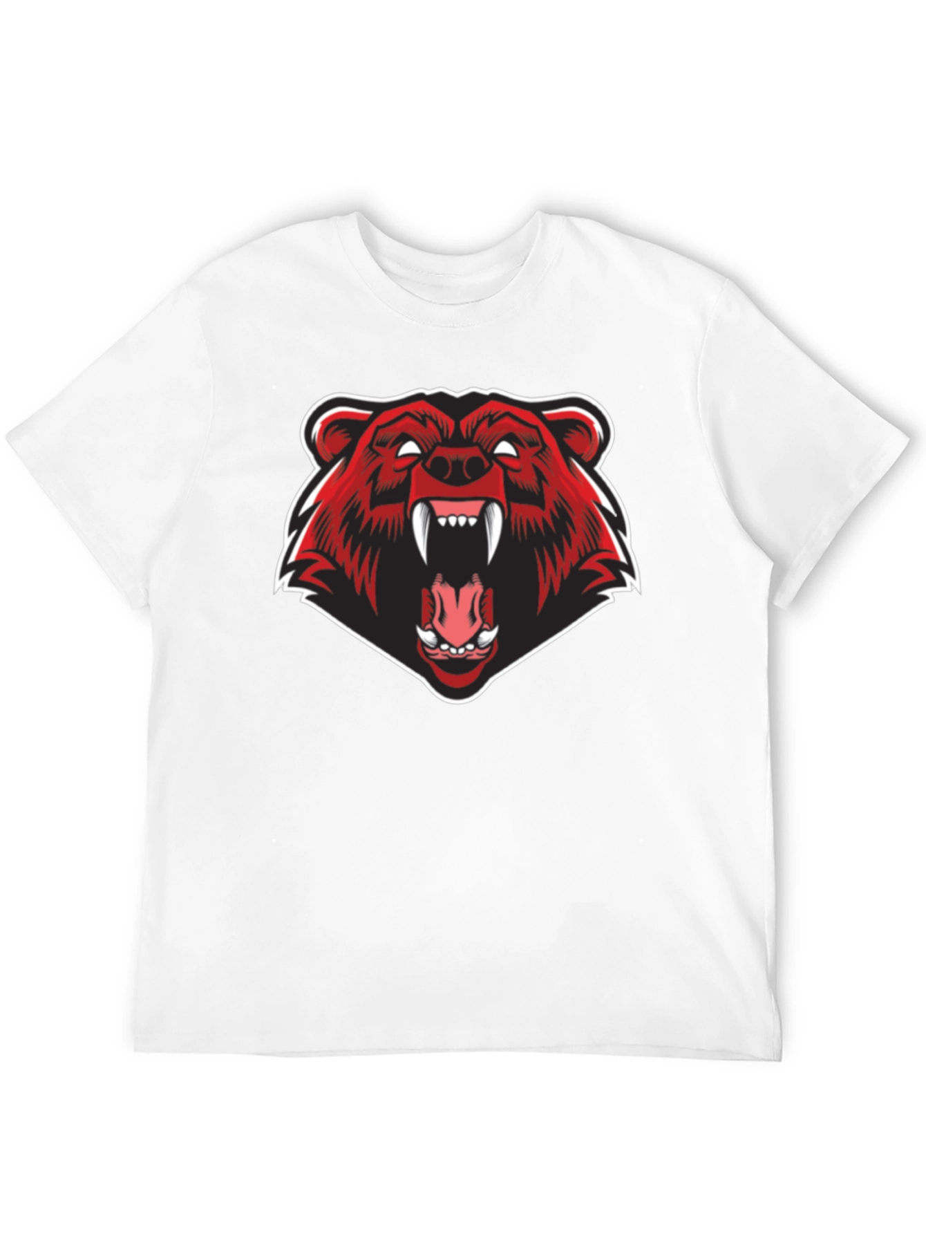 Black Black T-Shirt with Red Bear Graphic view 12