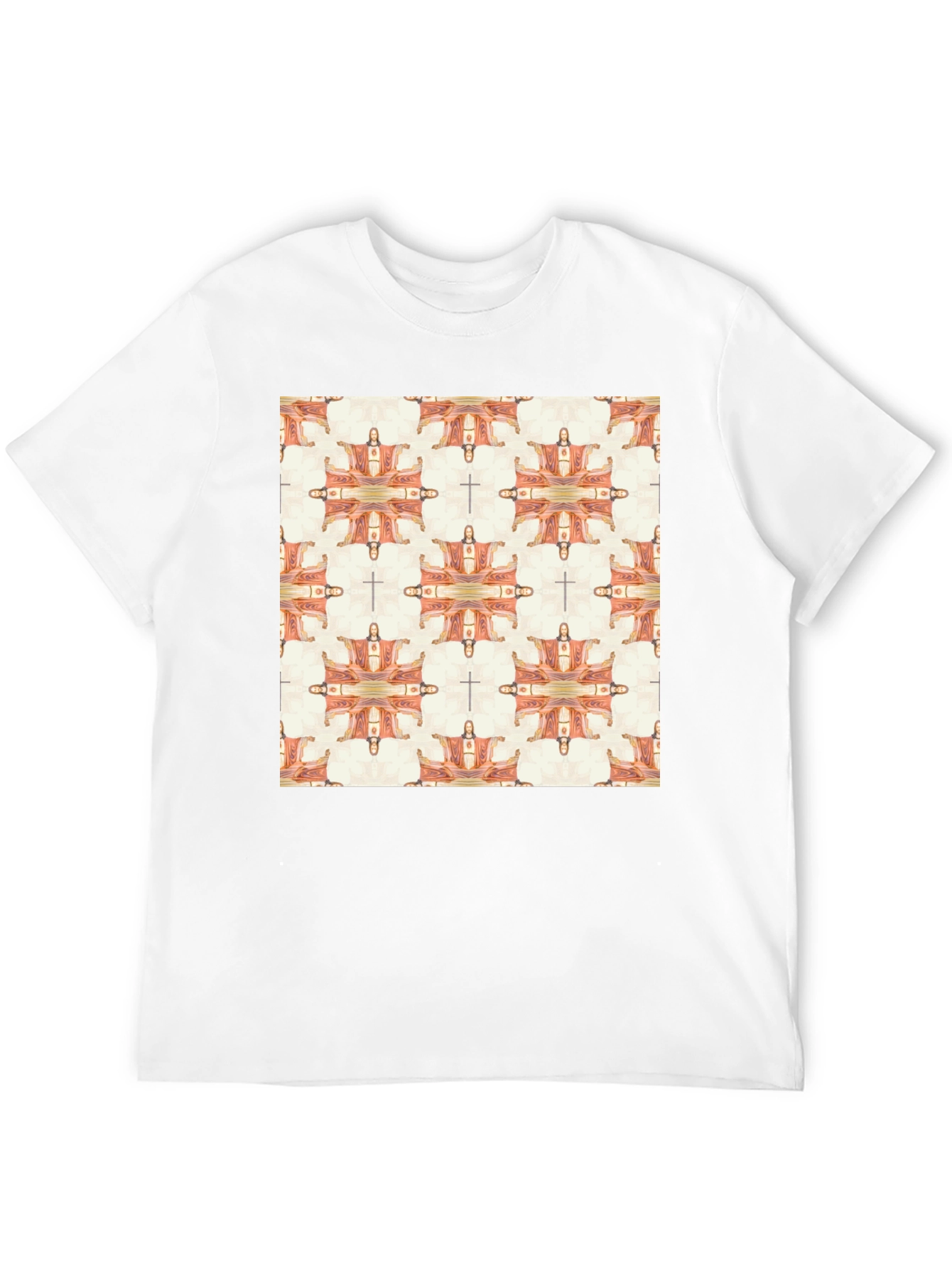 Black Jesus Pattern Black T-Shirt view 12