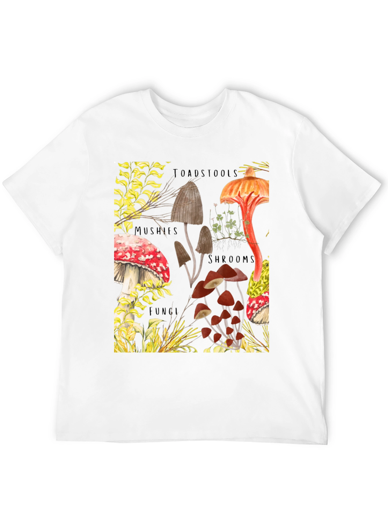 Black Mushroom Print T-Shirt - Fun Guy Apparel view 12