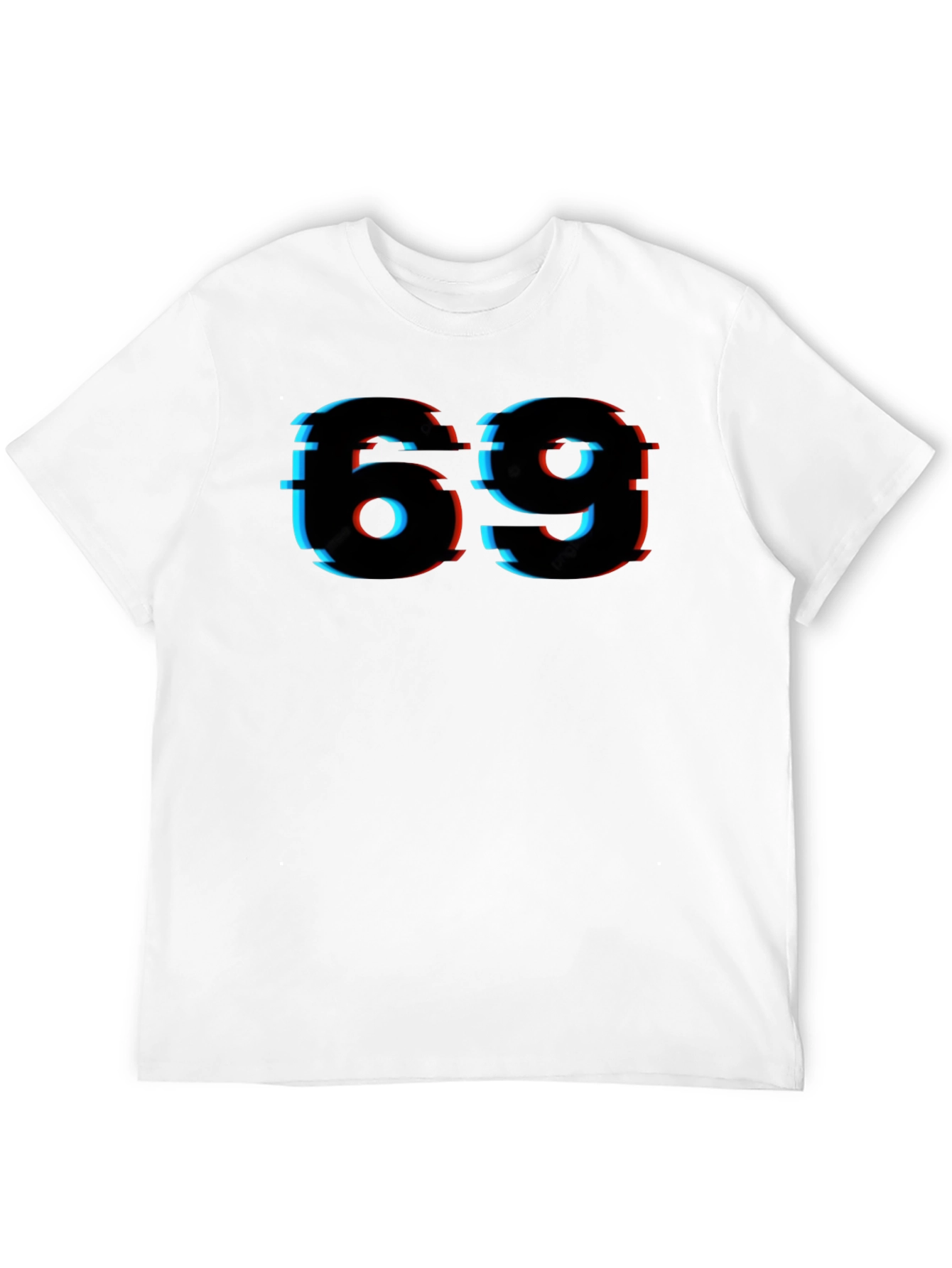 Black Edgy Glitch 69 Graphic T-Shirt view 12