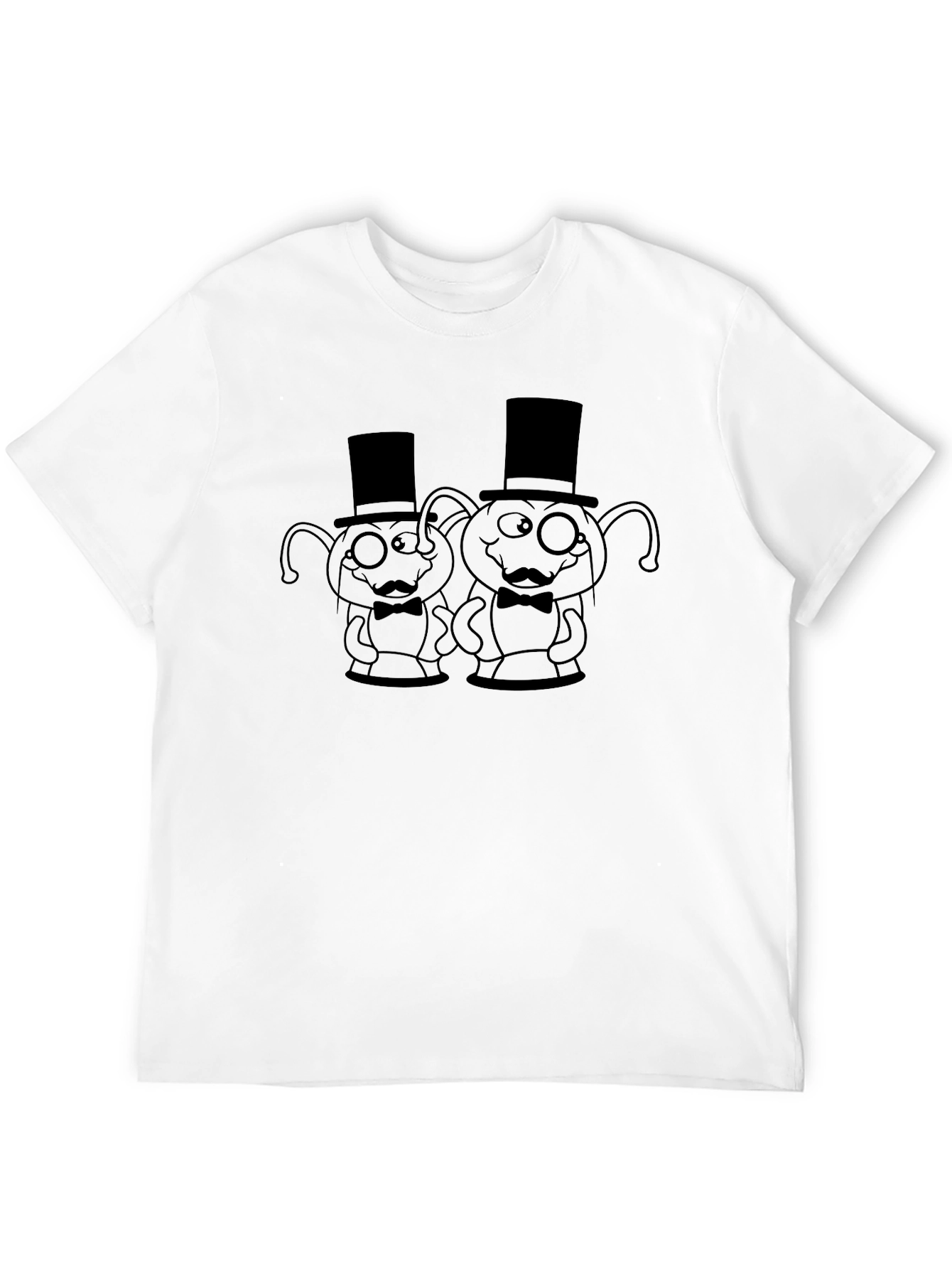 Black Dapper Alien Duo Graphic Tee - Black Cotton T-Shirt view 12