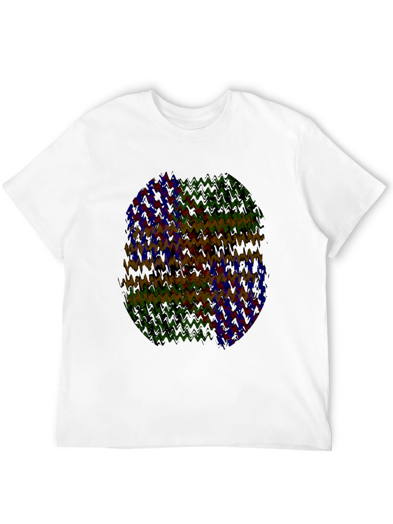 Black Abstract Wavy Pattern Black T-Shirt view 12