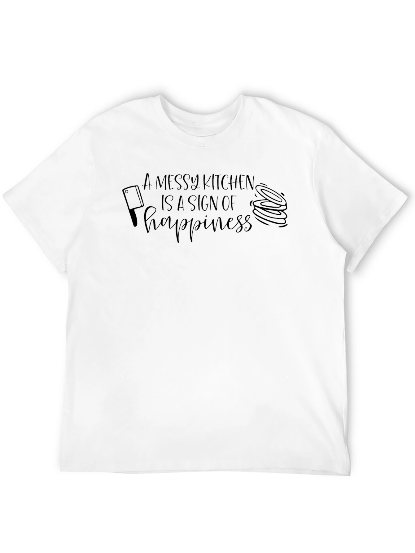 Black Messy Kitchen Happiness T-Shirt - Soft Cotton Blend view 12