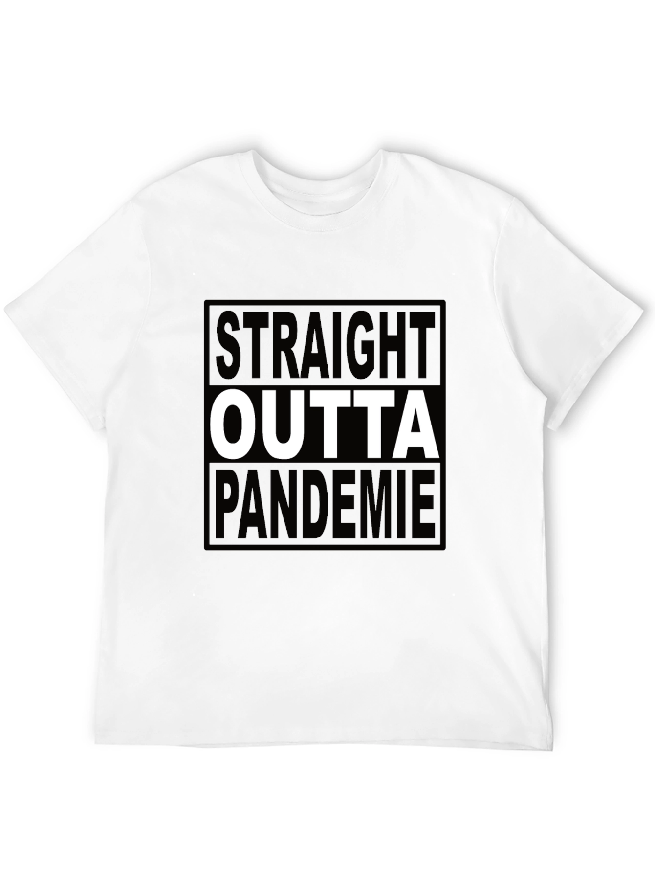Black Straight Outta Pandemie Black T-Shirt view 12