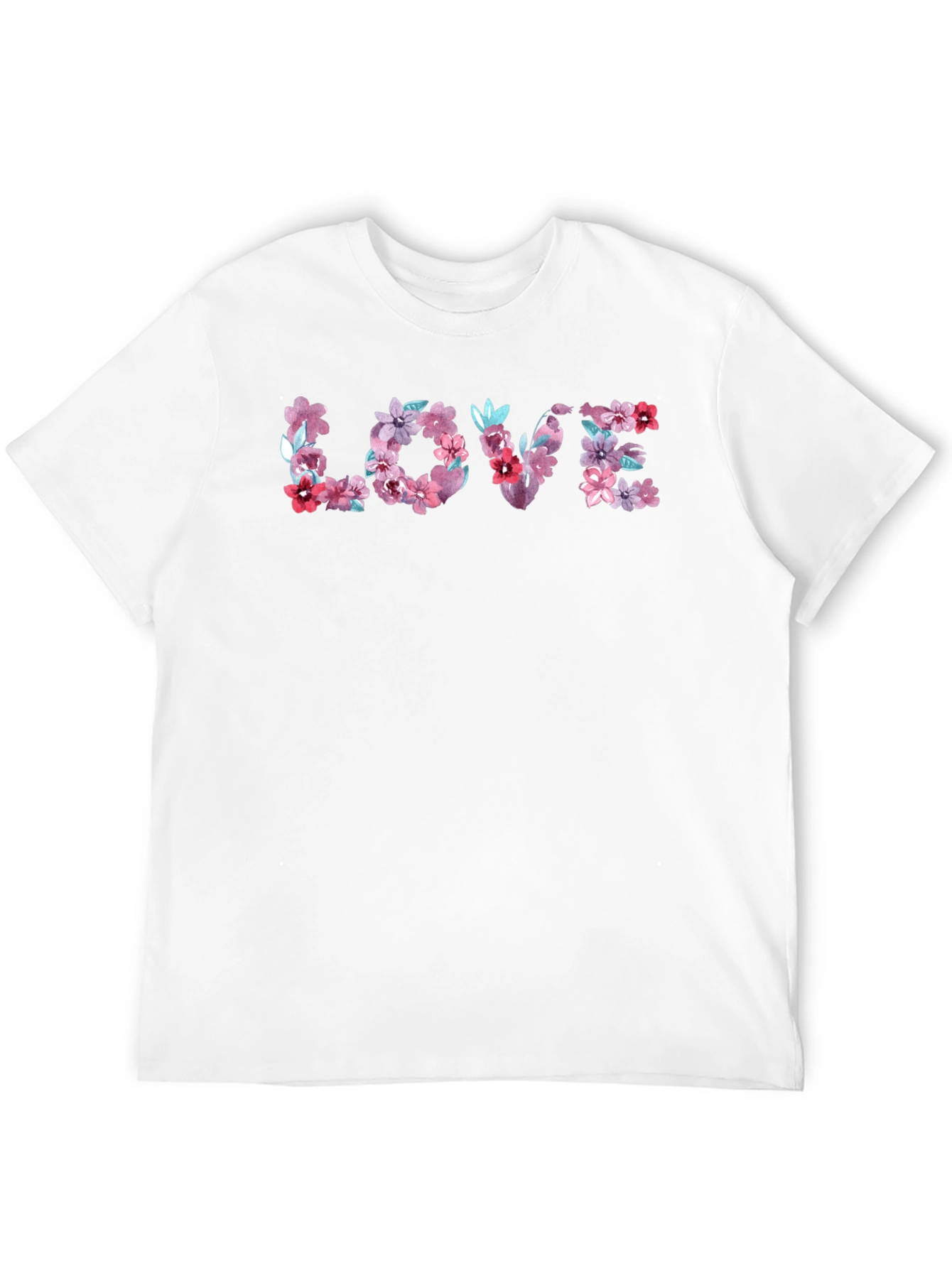 Black Floral LOVE Graphic Tee - Men's Black T-Shirt view 12