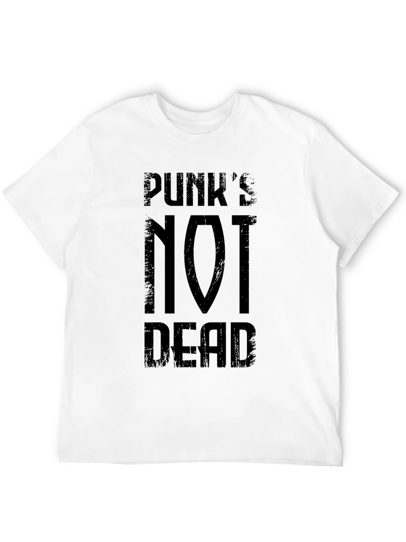 Black Punk's Not Dead Graphic Tee - Black Cotton T-Shirt view 12