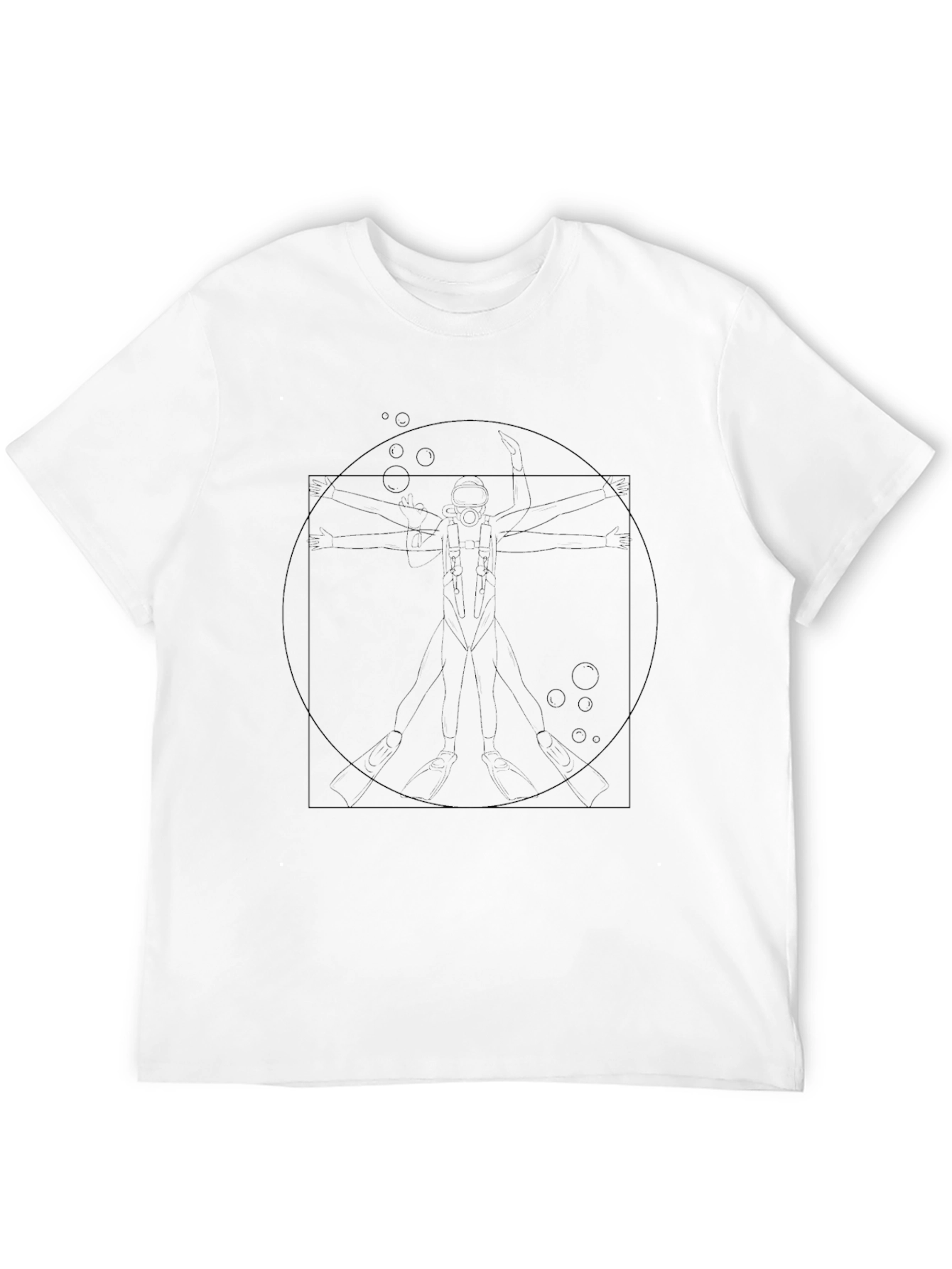 Black Vitruvian Man Graphic Tee - Black view 12