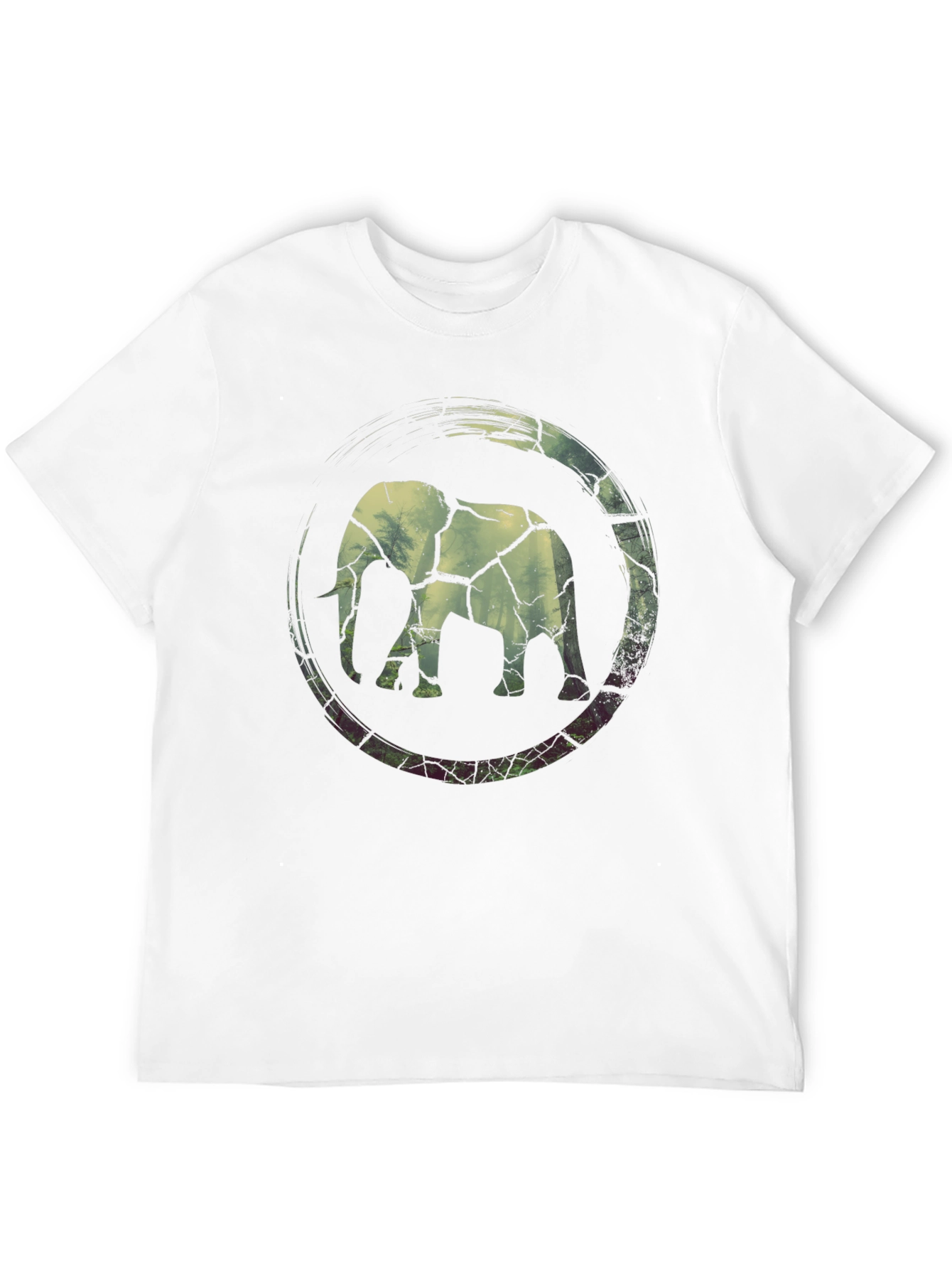 Black Elephant Graphic Print Black T-Shirt view 12