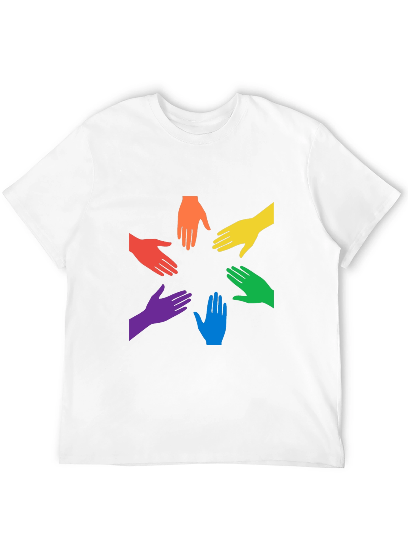 Black Unity Rainbow Hands Graphic T-Shirt view 12