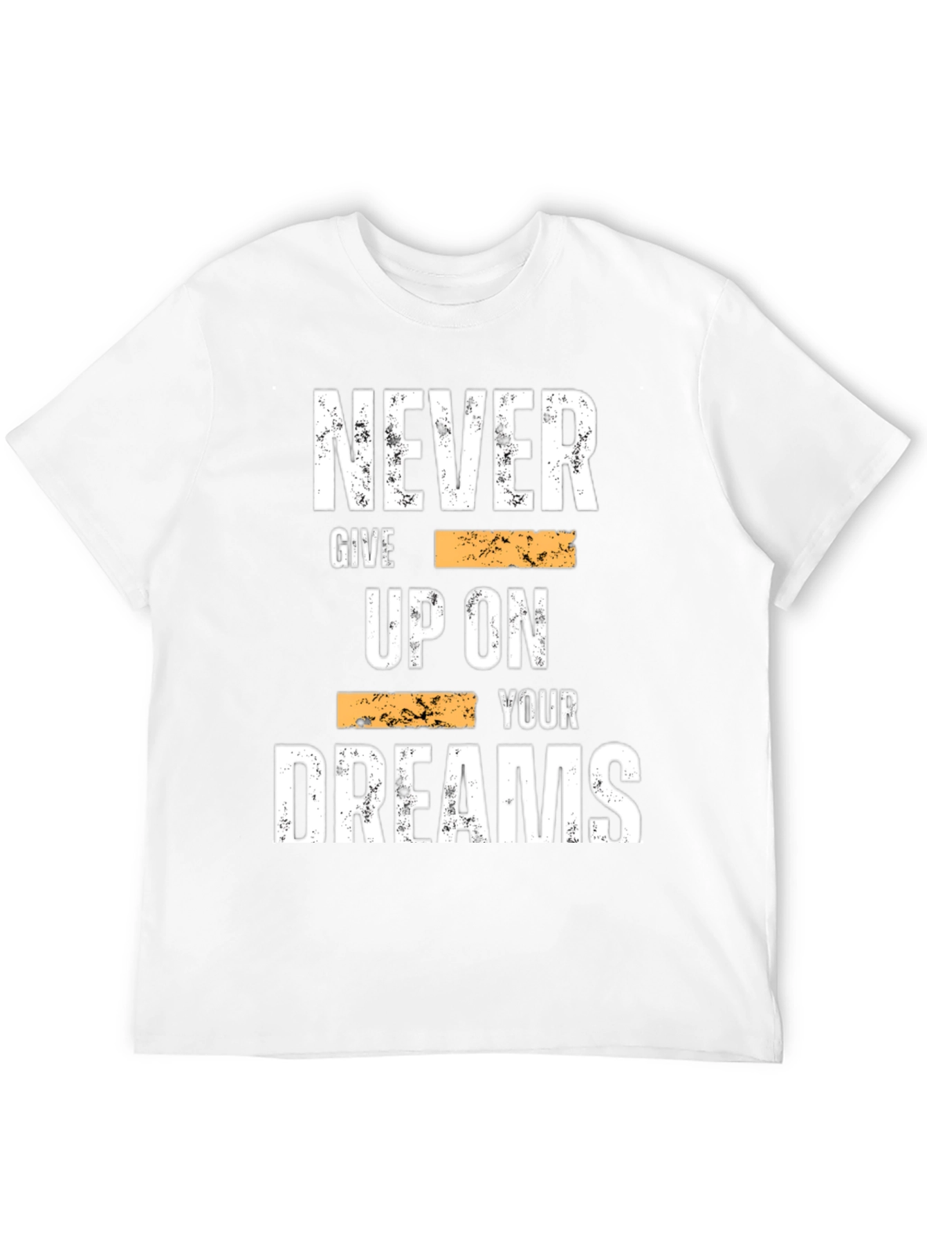 Black Inspirational Graphic Tee: Never Give Up On Your Dreams view 12