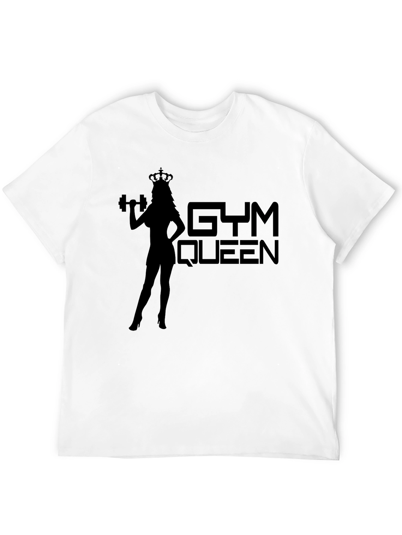 Black Gym Queen Graphic Tee - Black Fitness T-Shirt view 12