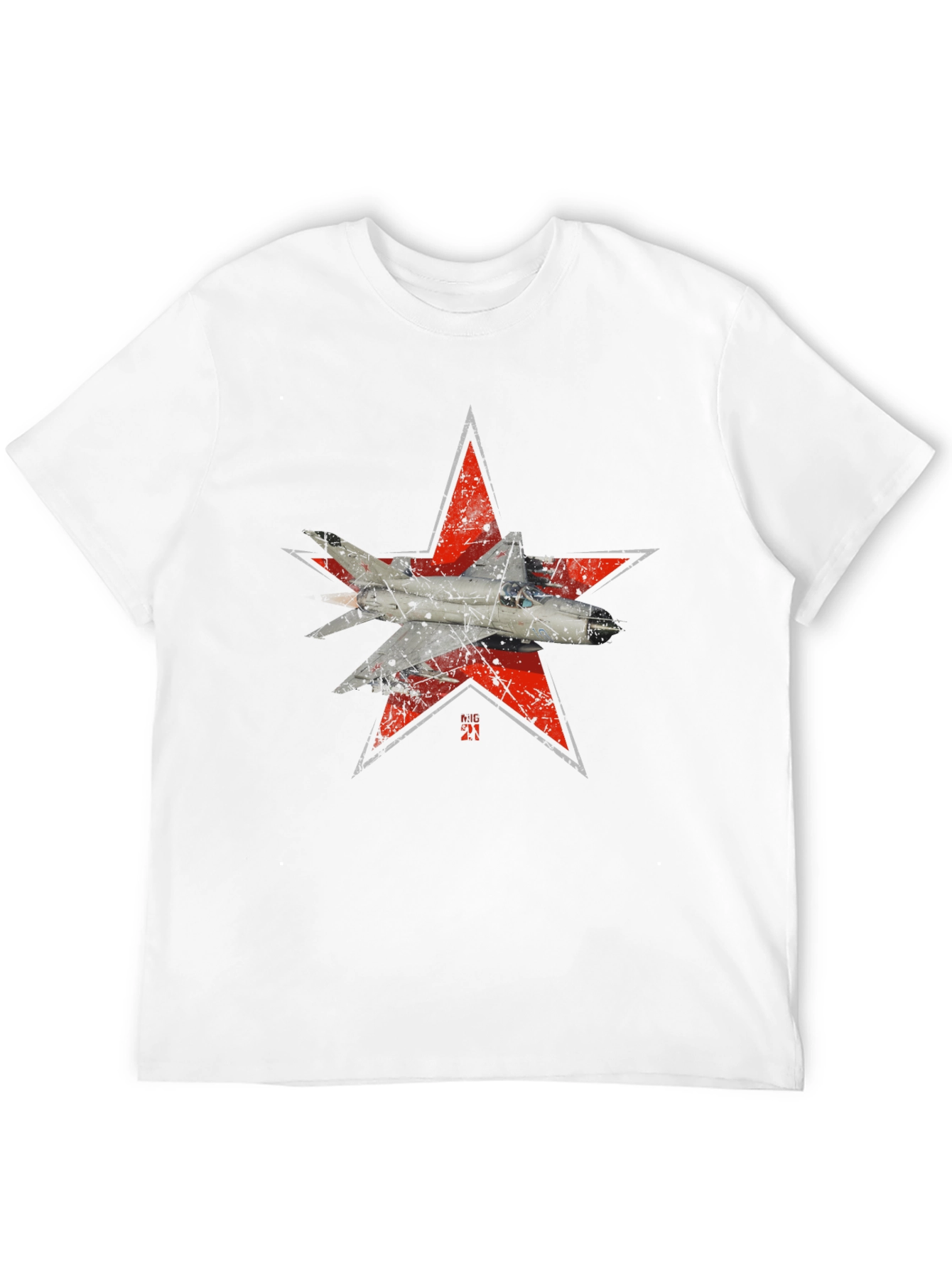Black MiG-21 Jet Fighter T-Shirt view 12