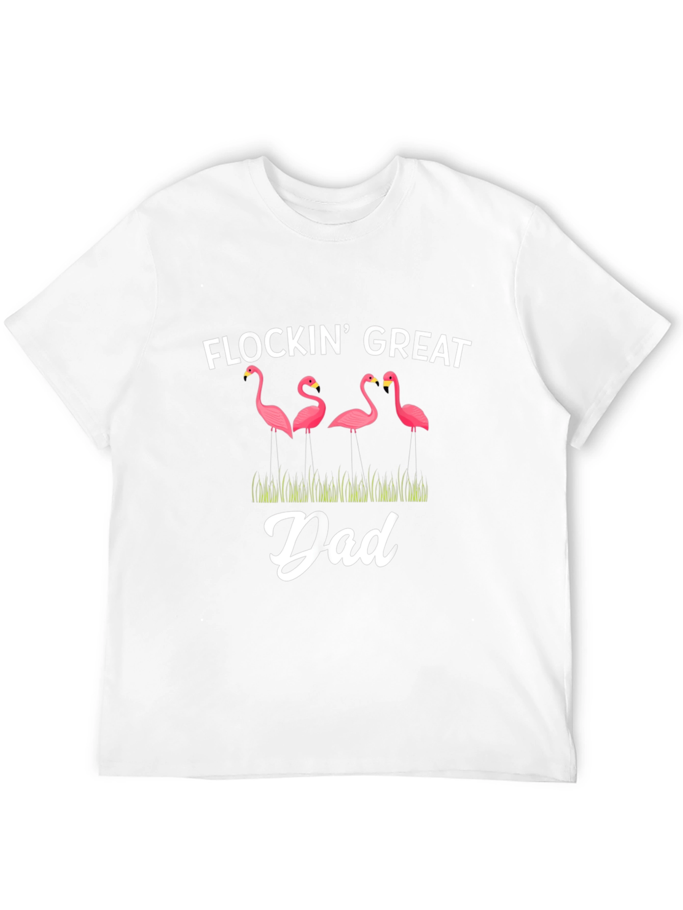 Black Flockin' Great Dad Flamingo Graphic T-Shirt view 12