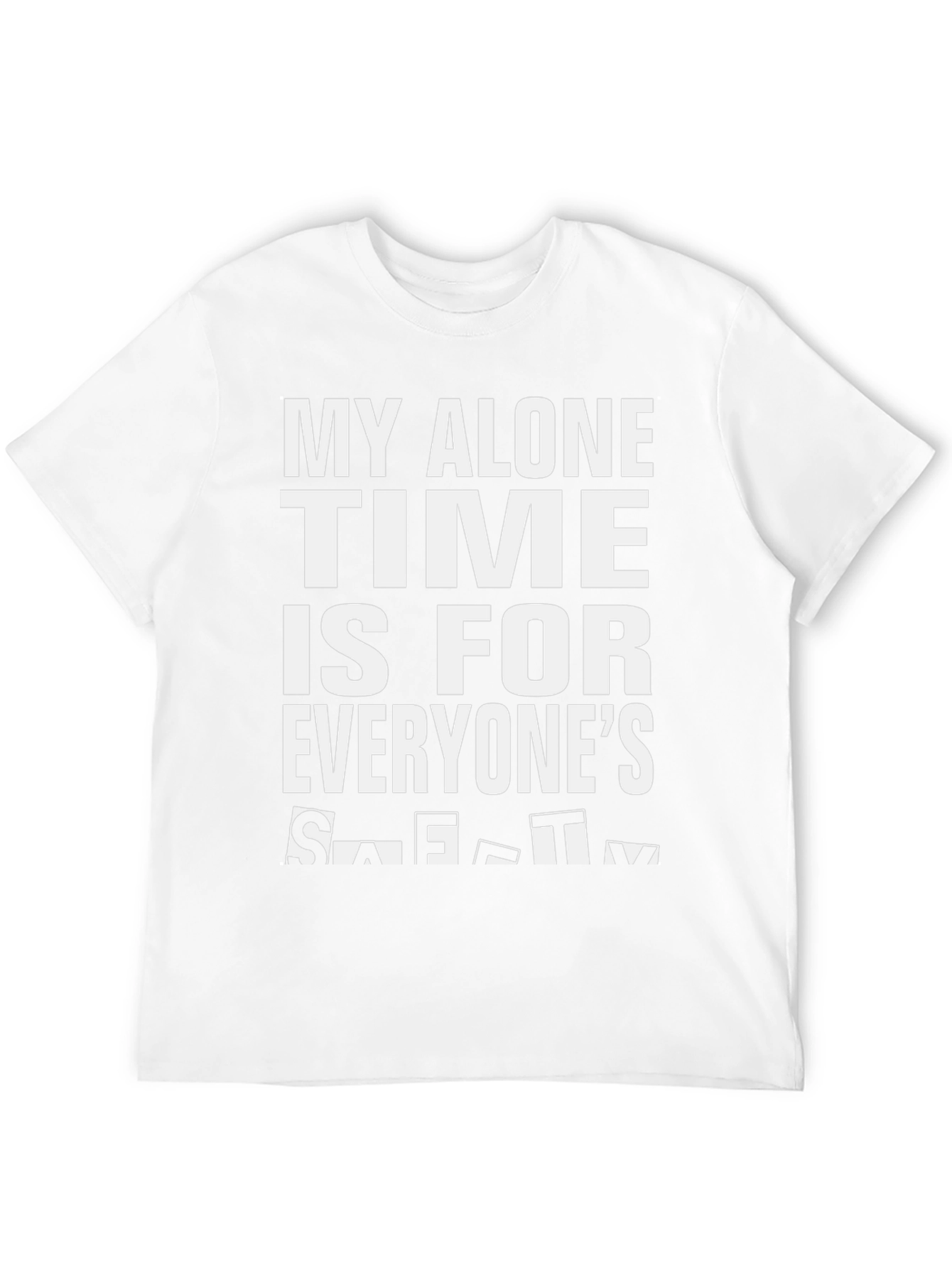 Black My Alone Time Safety Tee - Funny Graphic T-Shirt view 12