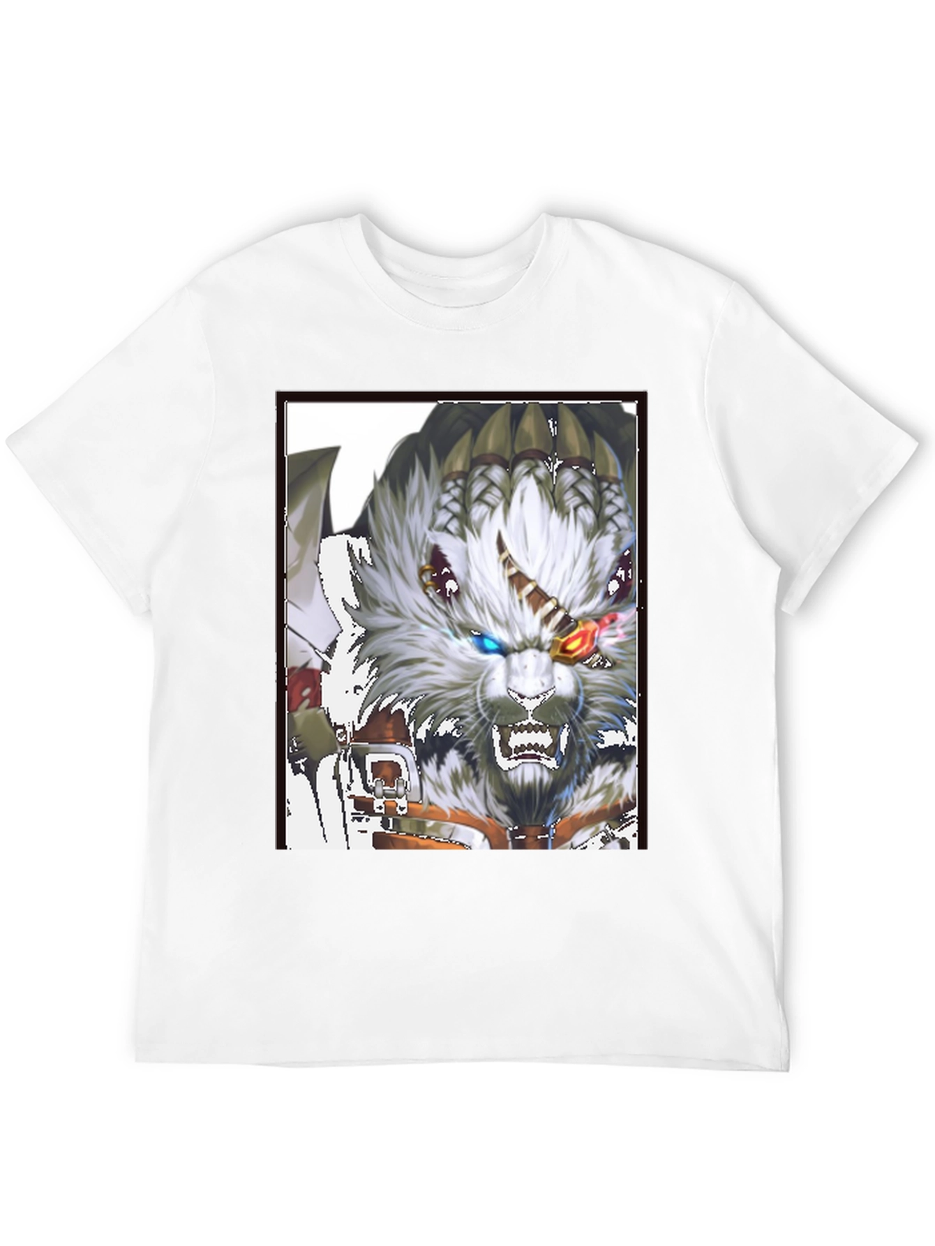 Black Bold Graphic Print Tee - Fierce Fantasy Wolf view 12