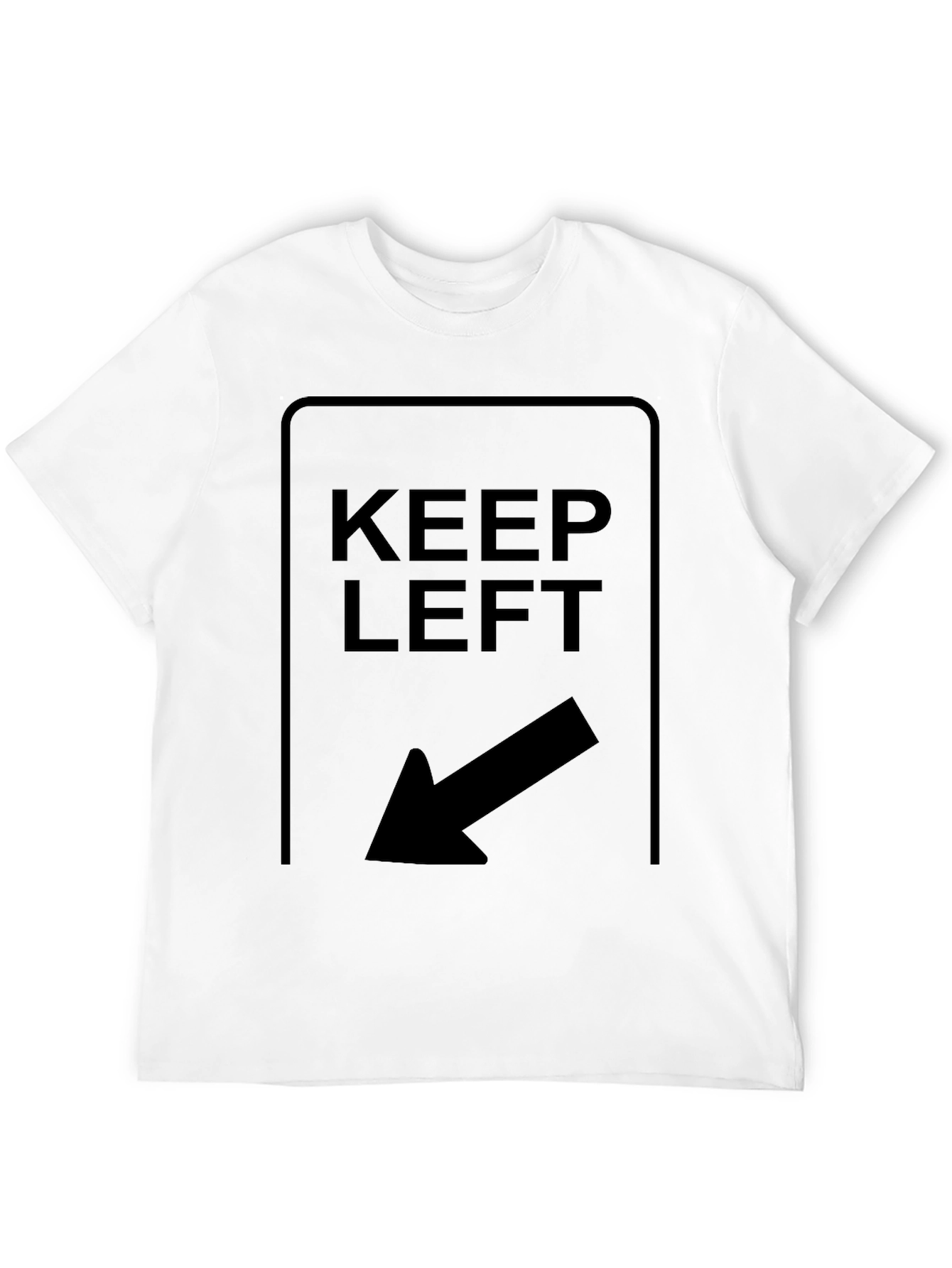 Black Keep Left T-Shirt - Directional Arrow Design view 12