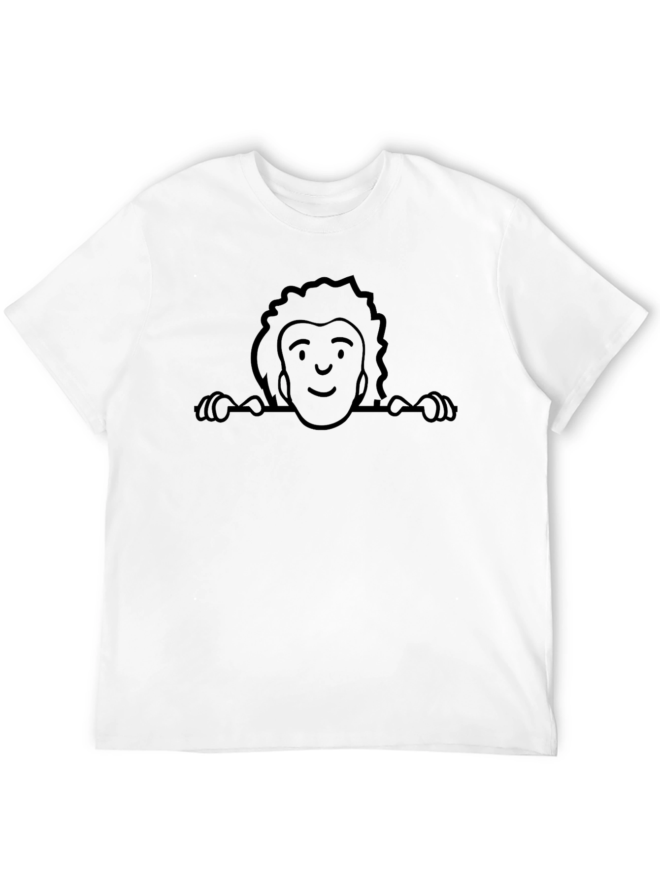 Black Black T-Shirt with Peek-a-Boo Cartoon Face view 12