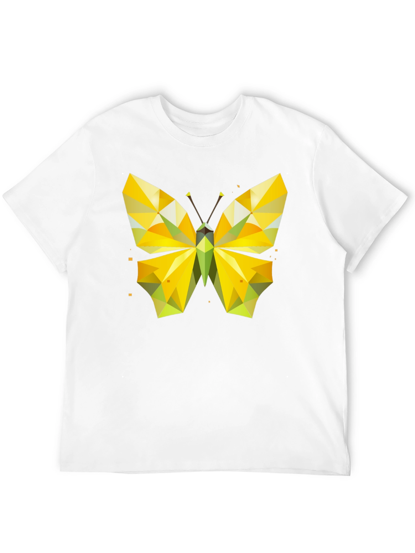Black Geometric Butterfly Graphic Tee - Stylish Men's Black T-Shirt view 12
