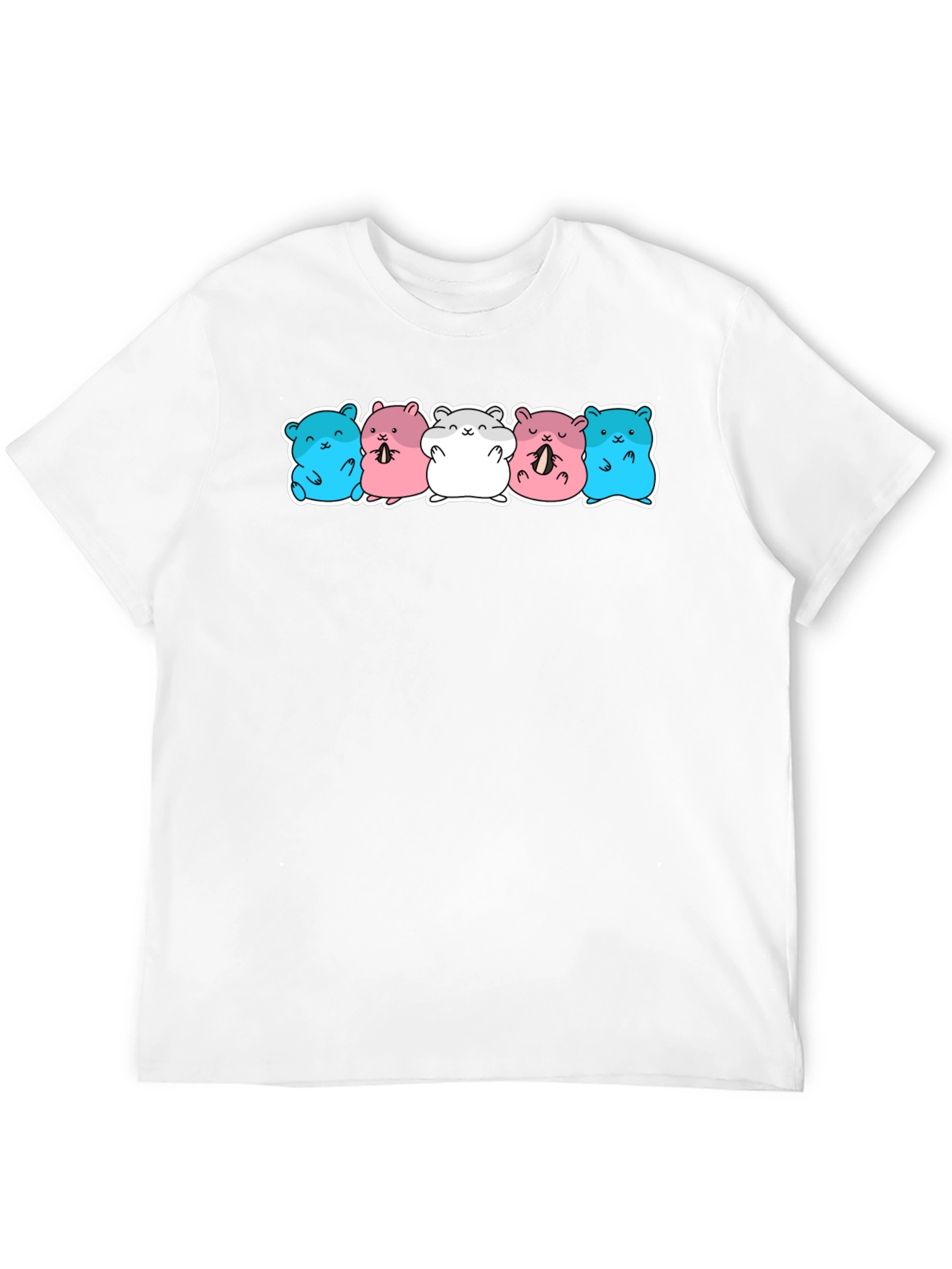 Black Cute Hamster Pattern Black T-Shirt view 12