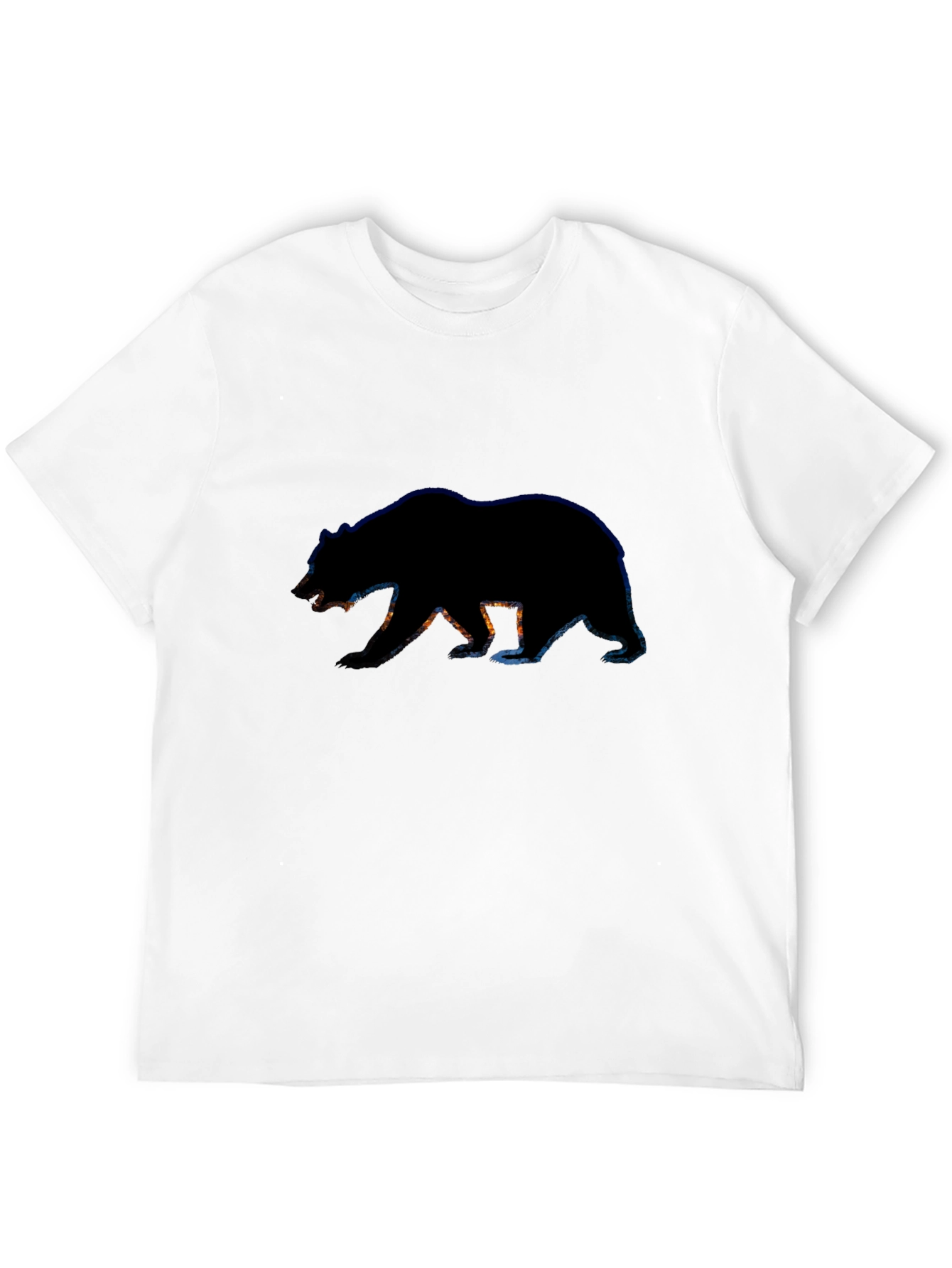 Black Bear Silhouette Graphic Tee - Black Cotton T-Shirt view 12