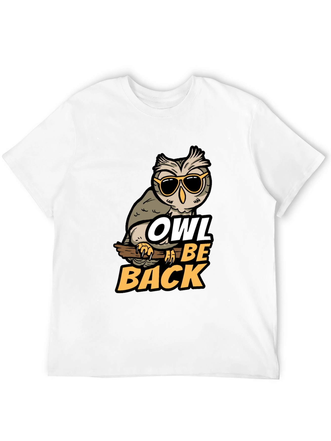 Black Owl Be Back Graphic Tee - Funny Bird Pun T-Shirt view 12