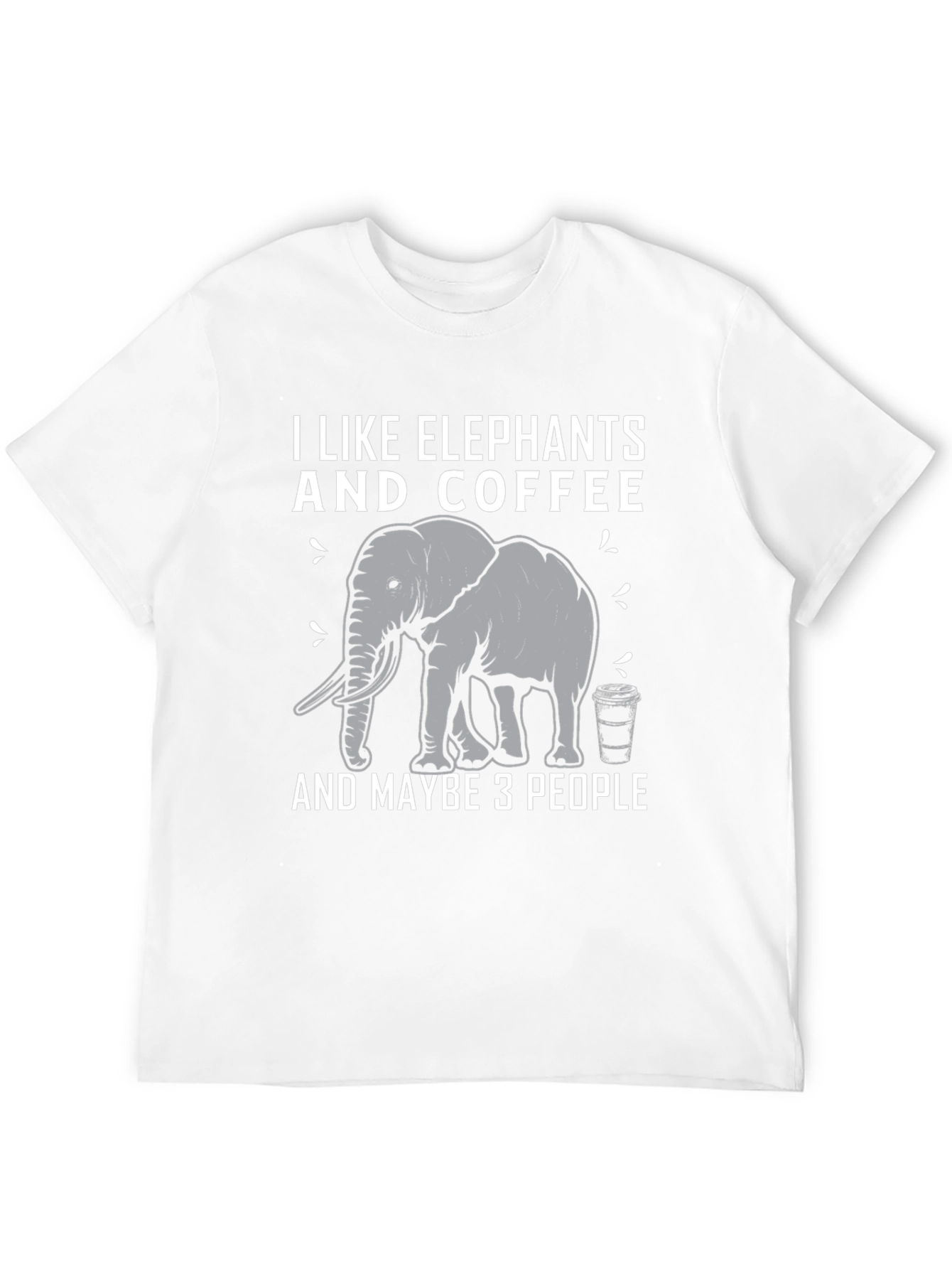 Black I Like Elephants and Coffee T-Shirt view 12