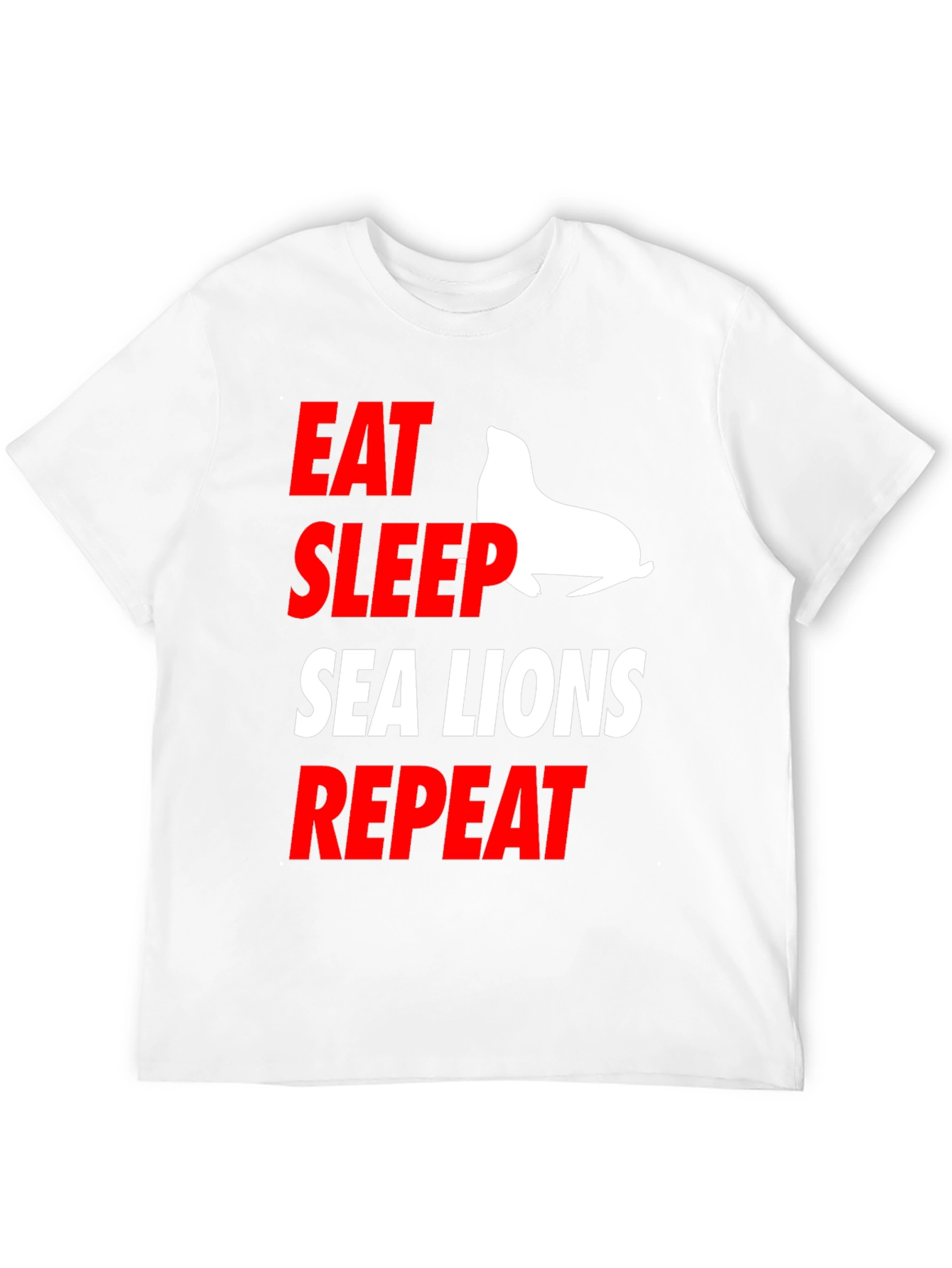 Black Eat Sleep Sea Lions Repeat Graphic Tee view 12