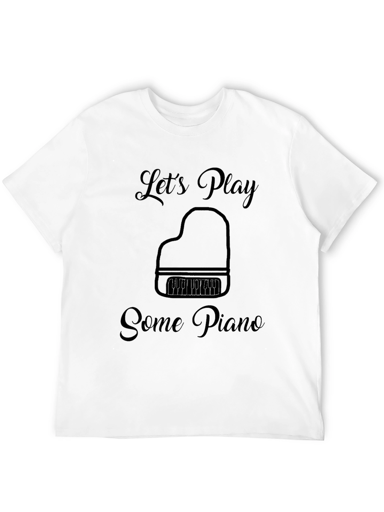 Black Let's Play Some Piano Graphic Tee view 12