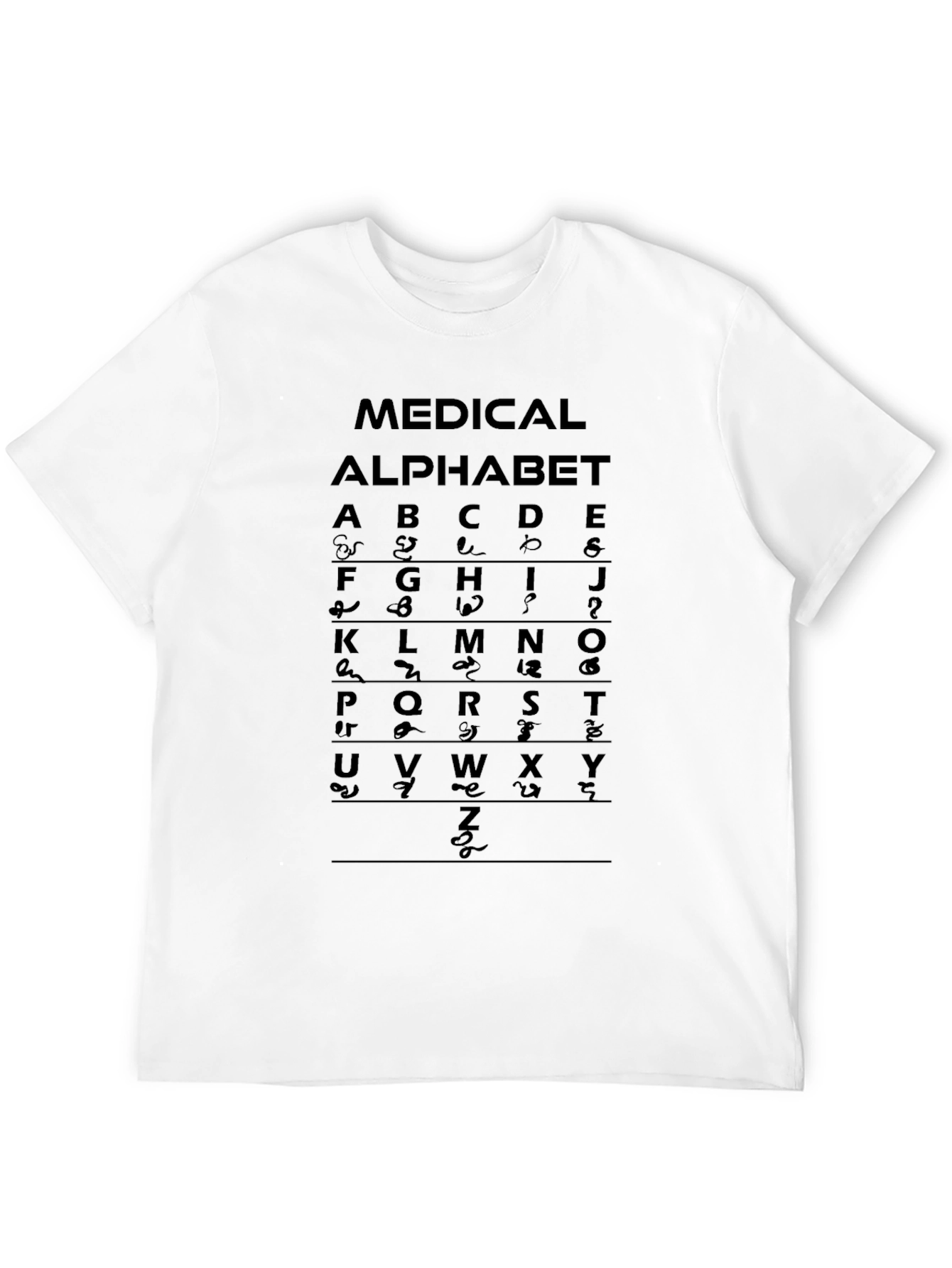 Black Medical Alphabet Black T-Shirt view 12