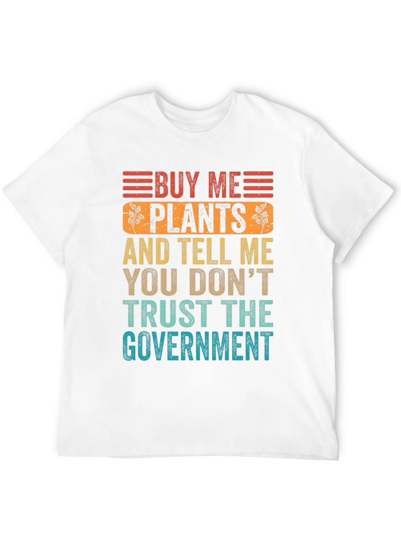Black Buy Me Plants Funny Sarcastic Graphic T-Shirt view 12