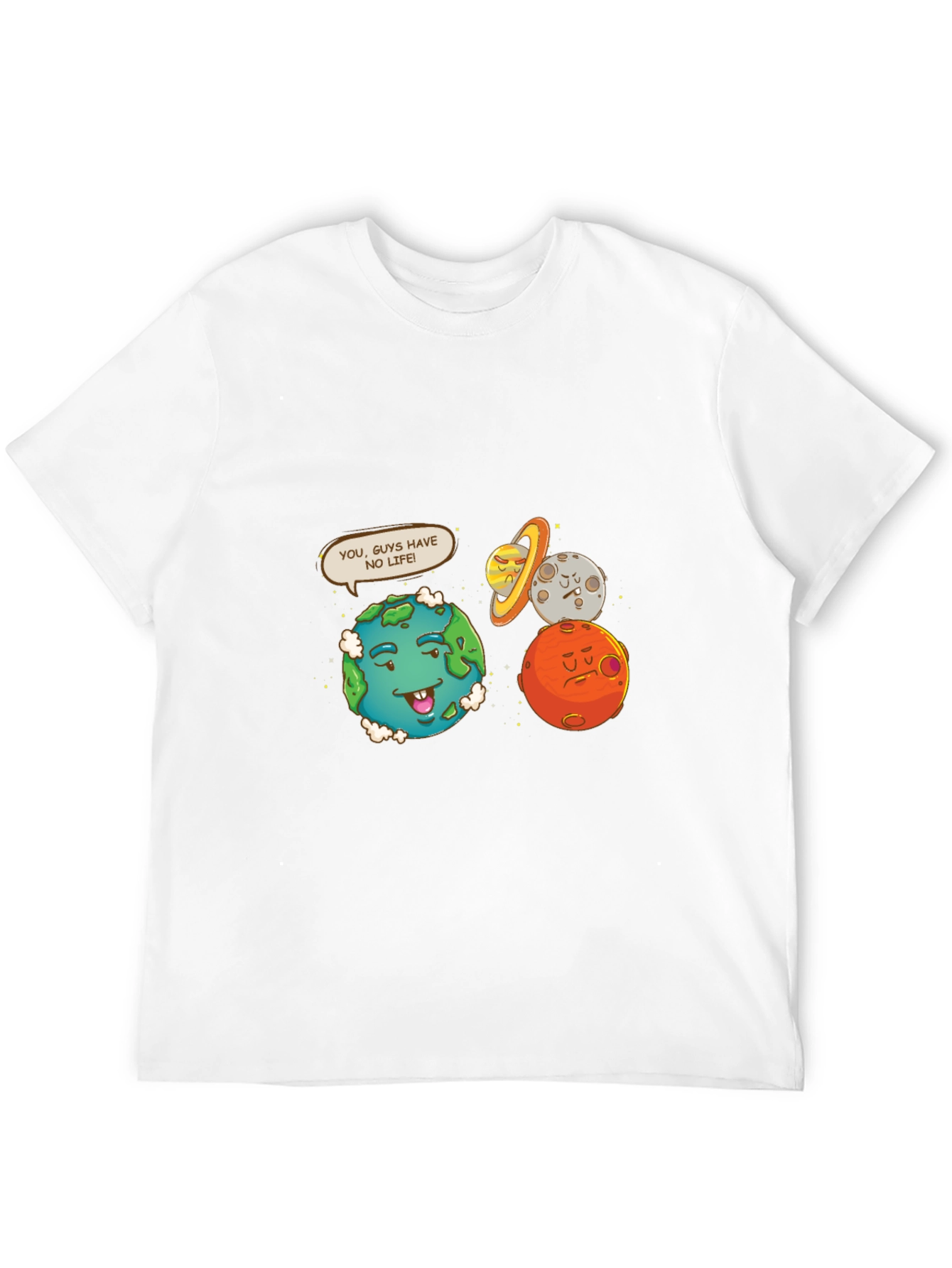 Black Funny Planet Graphic Tee - No Life Earth Cartoon view 12