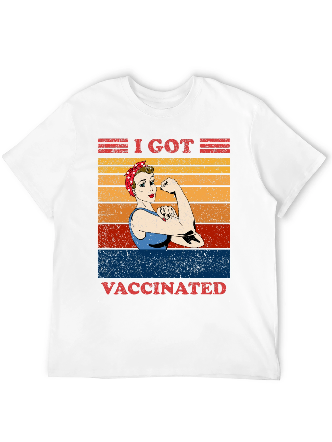 Black I Got Vaccinated T-Shirt Rosie the Riveter Graphic Tee view 12