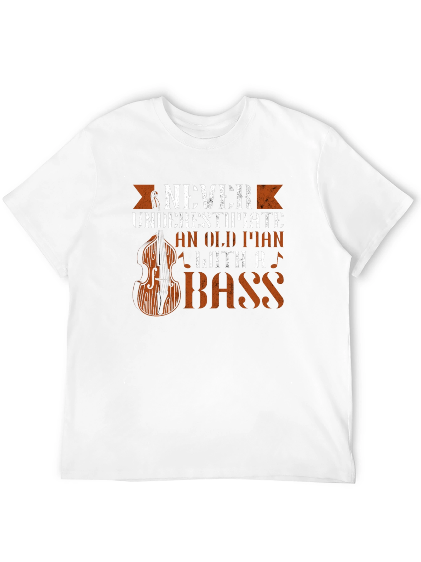 Black Never Underestimate Old Man Bass Guitar T-Shirt view 12