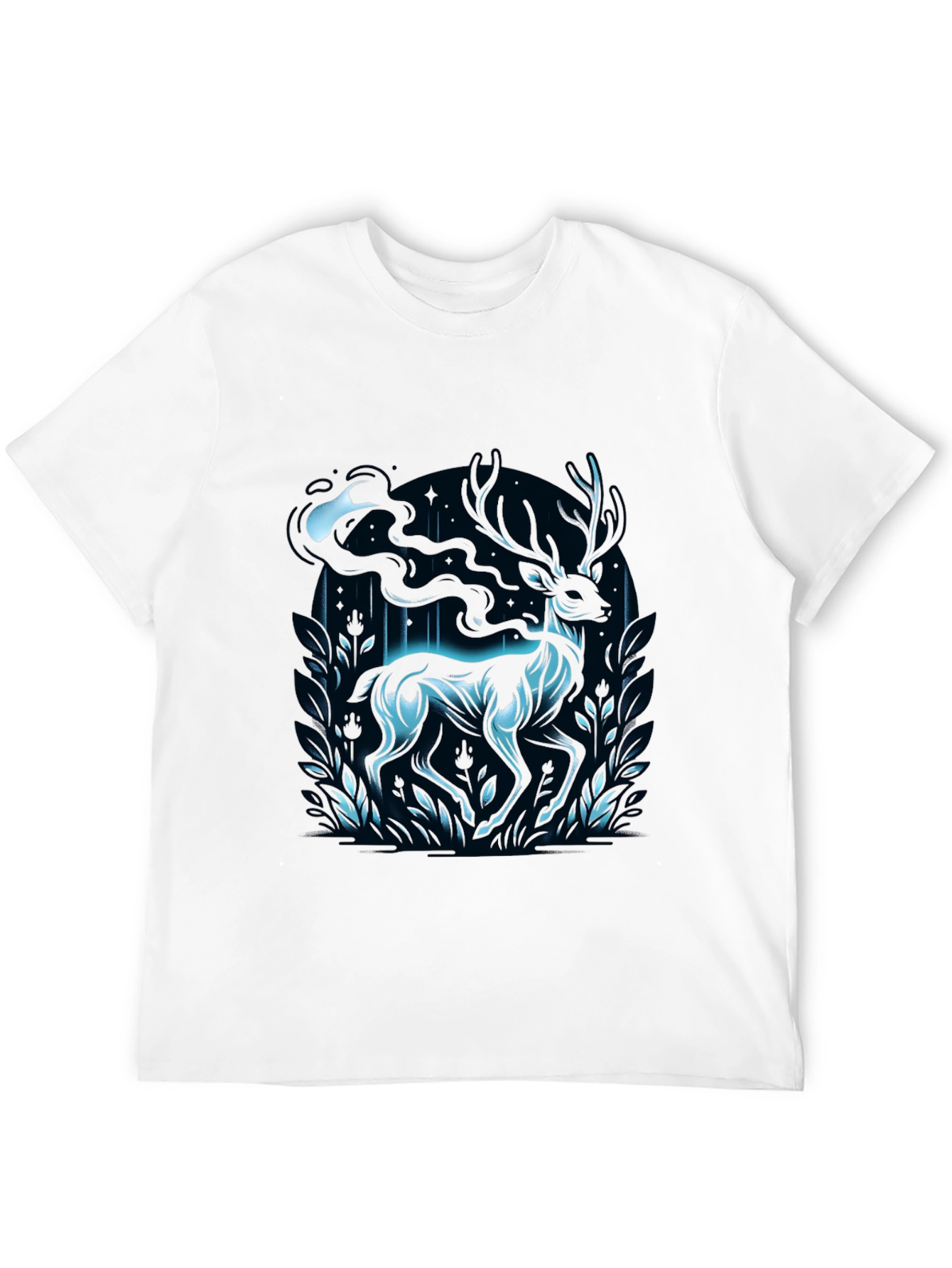 Black Mystic Deer Graphic T-Shirt - Black view 12