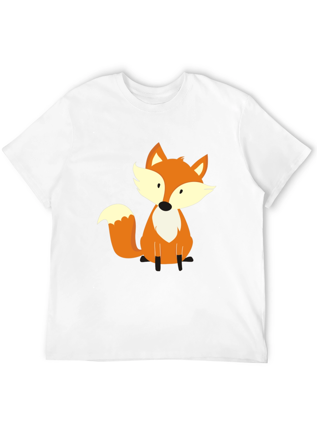 Black Cute Fox Graphic Tee - Soft Black T-Shirt view 12