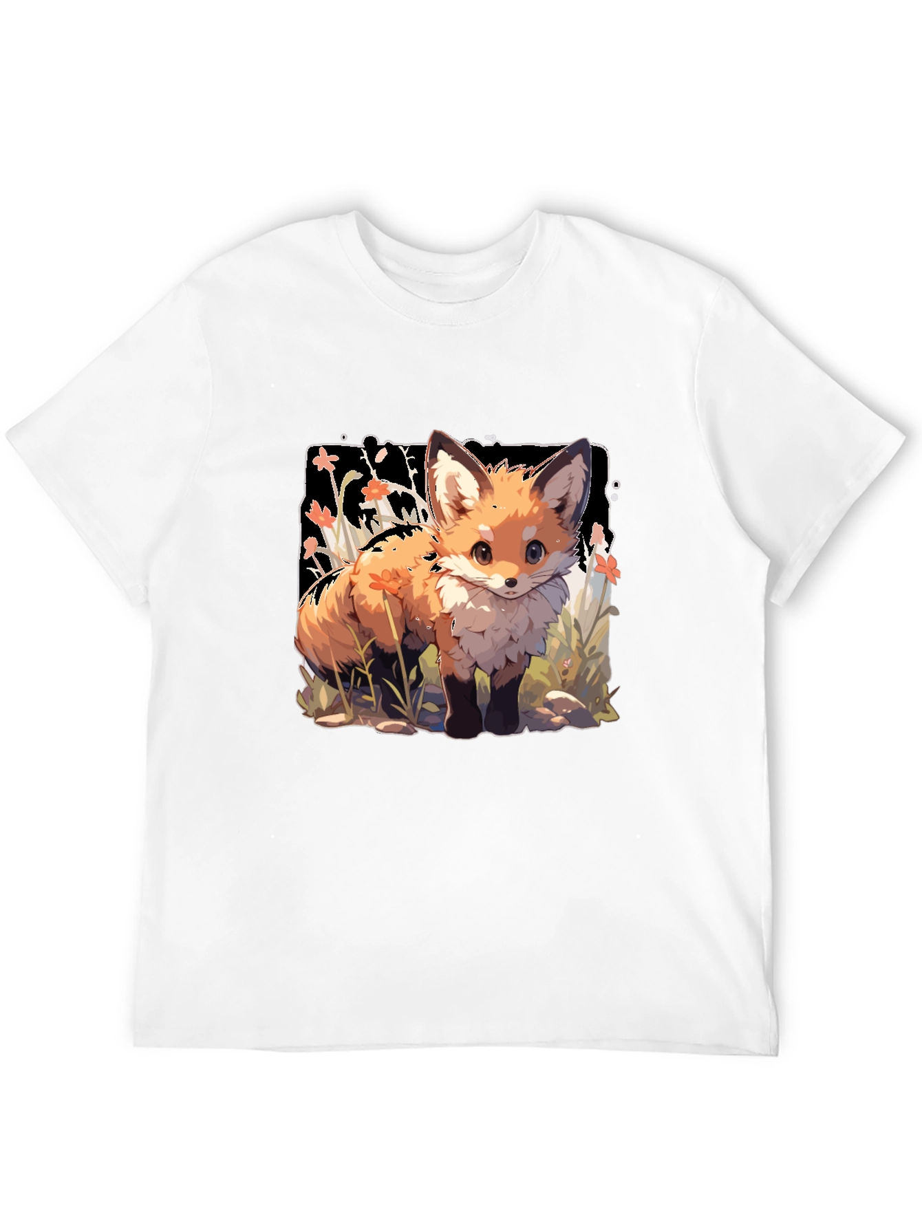 Black Cute Fox Graphic Tee - Stylish Animal Lover Shirt view 12