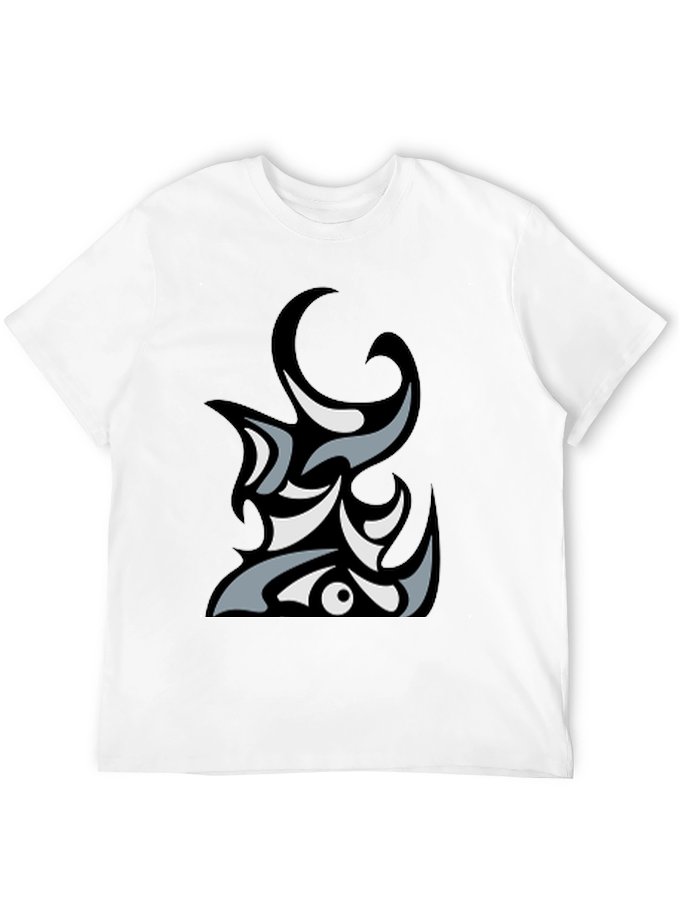 Black Abstract Tribal Graphic Black T-Shirt view 12