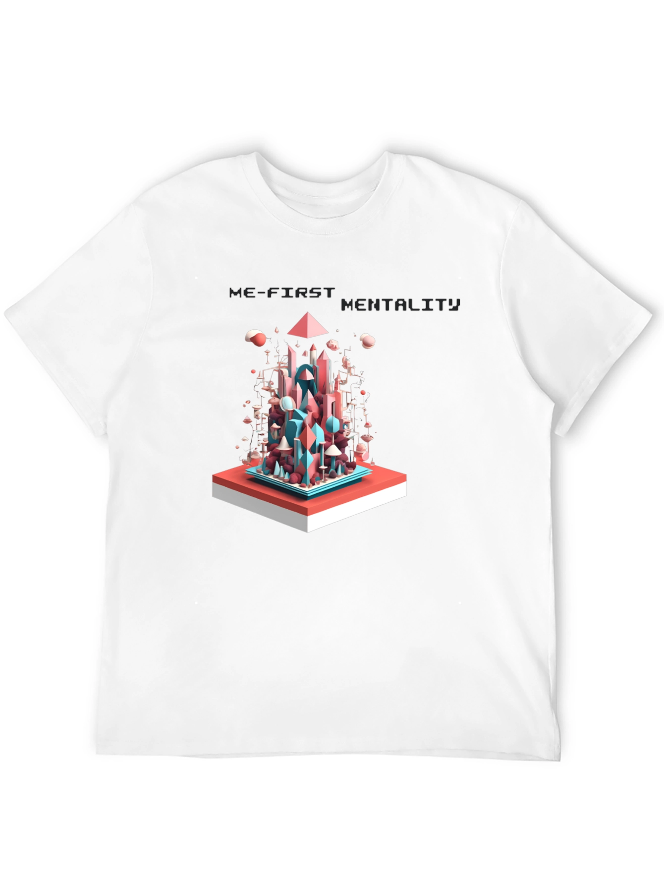 Black Abstract Graphic Print Men's Black T-Shirt view 12