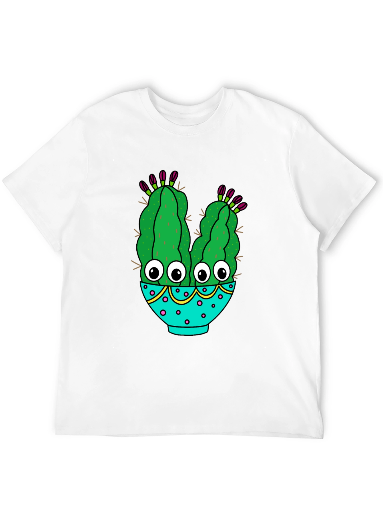Black Funny Cactus Graphic T-Shirt - Black Cotton Blend view 12