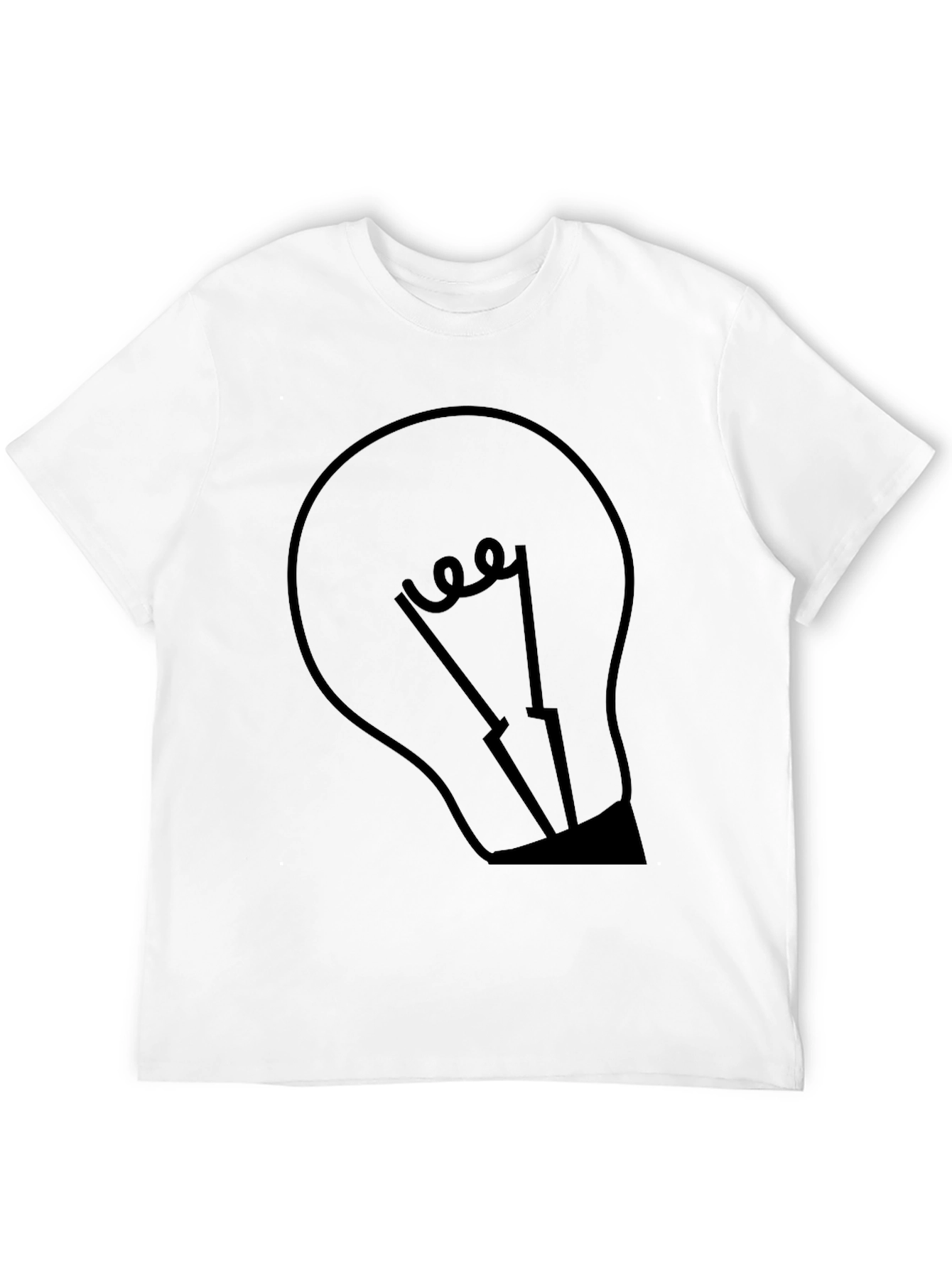 Black Men's Black Graphic Tee - Light Bulb Design view 12