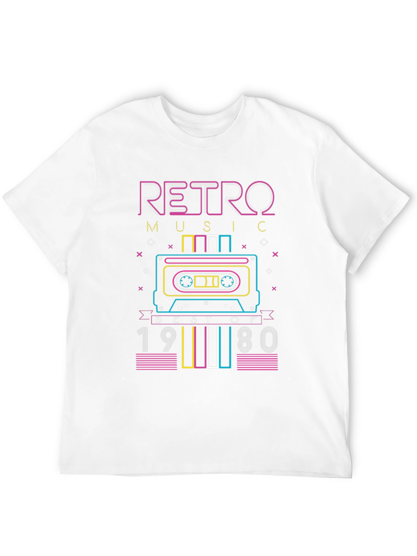 Black Retro Music Best of 1980s Cassette T-Shirt view 12