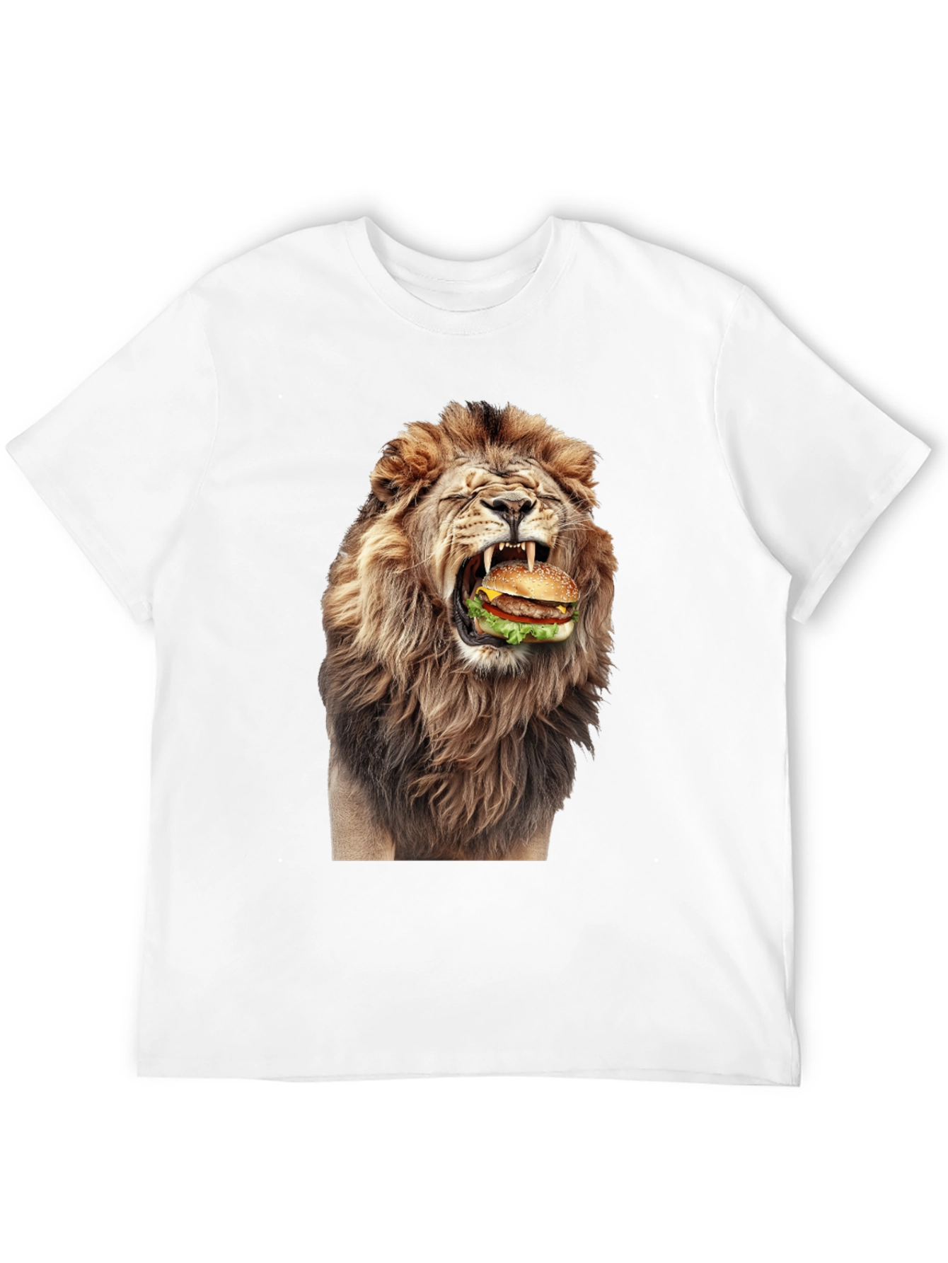 Black Lion Eating Burger Graphic T-Shirt - Black view 12