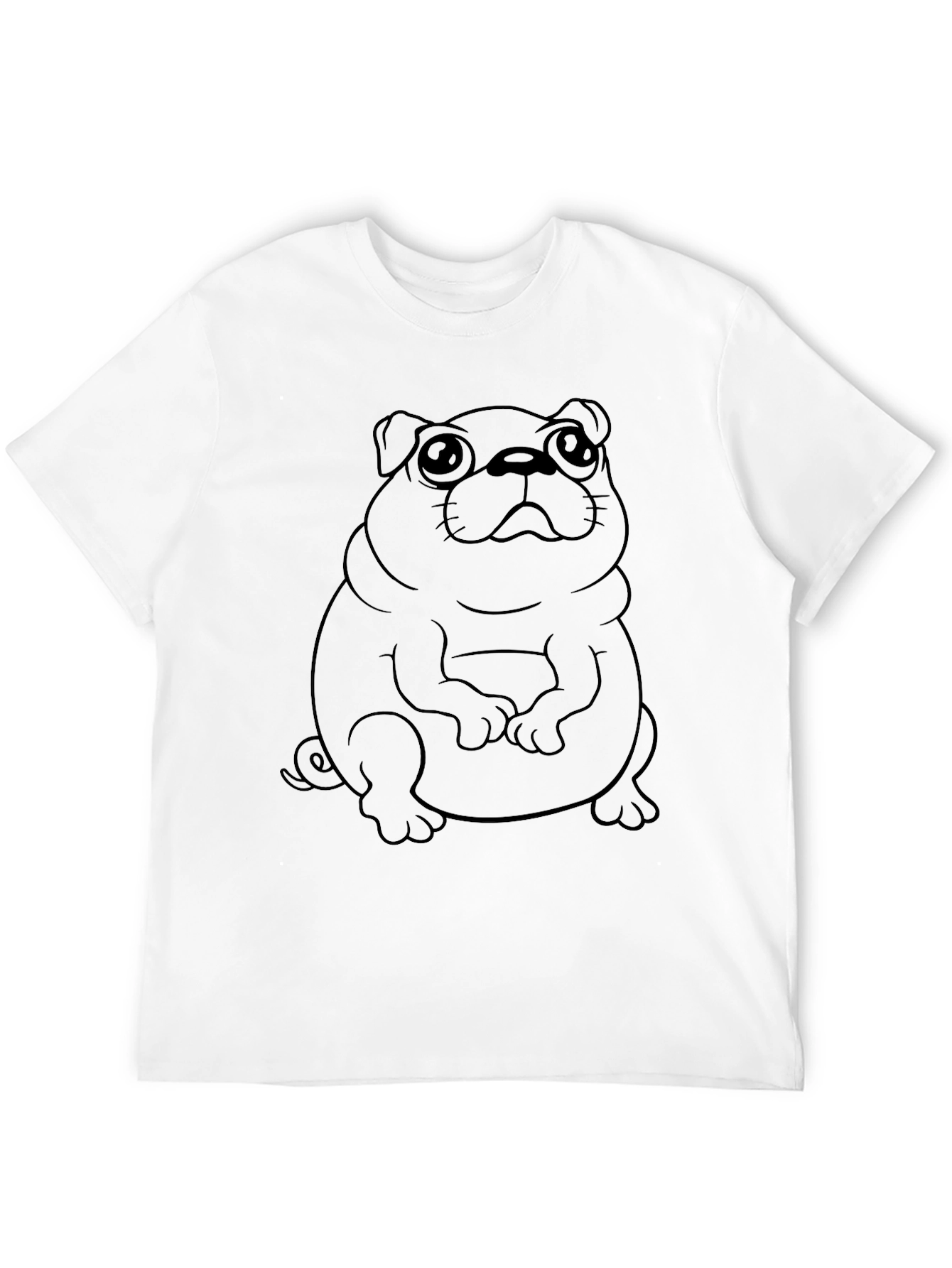 Black Men's Black Pug Graphic T-Shirt view 12